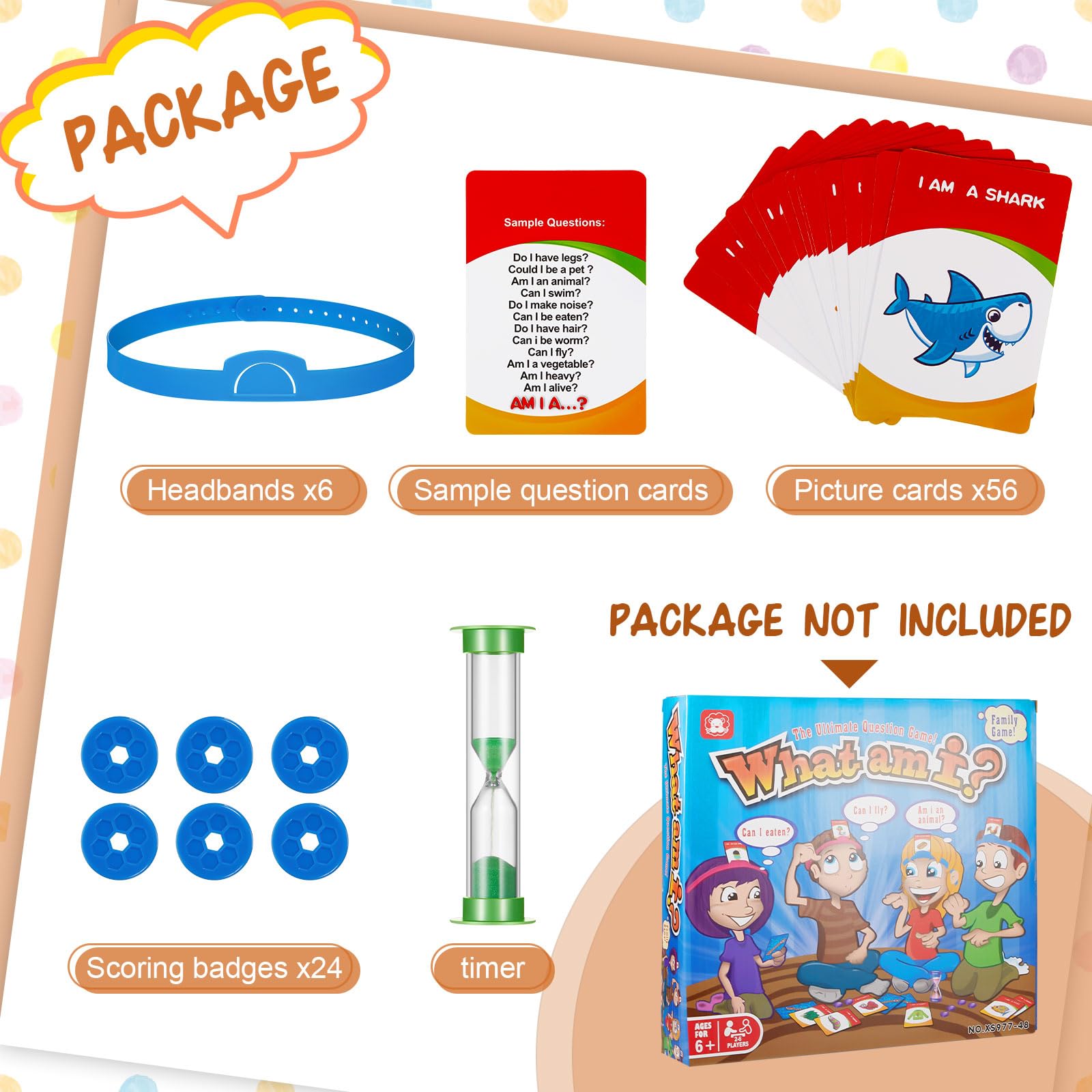 Sumind Headband Guessing Game Set - Fun Heads Up Party Game with Picture Cards, Scoring Coins & Sand Timer for Kids & Adults - Perfect for Family Game Night, Birthday Parties & Team Building Activities