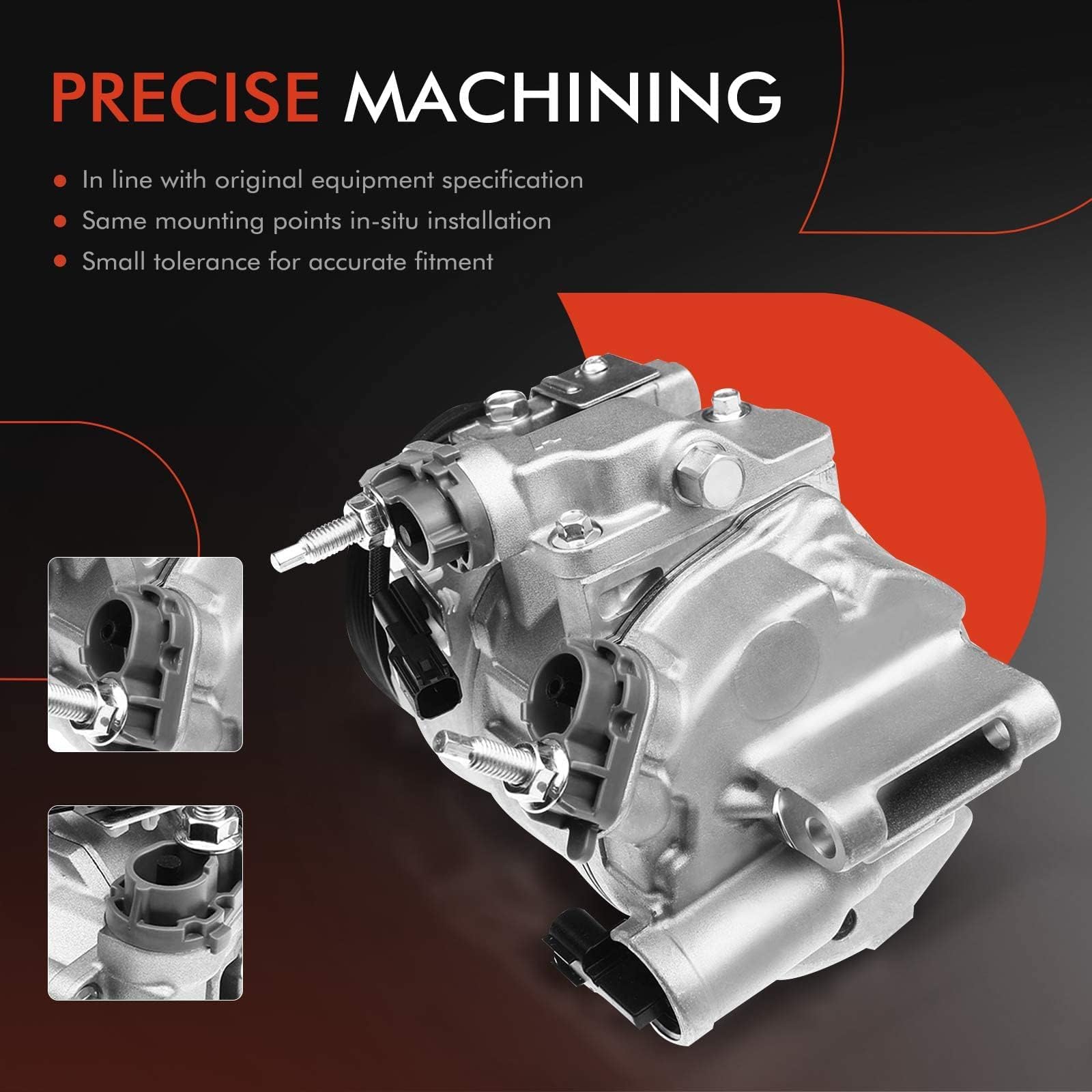Premium AC Compressor with Clutch for Ford Explorer/Flex/Taurus & Lincoln Continental/MKS/MKT/MKZ | High-Performance Auto Air Conditioning Replacement Part | Perfect for Summer Cooling & Long Road Trips