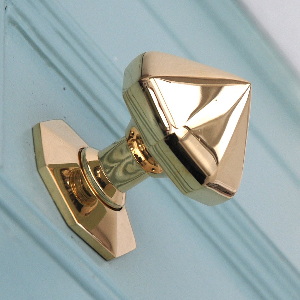 Polished Brass Octagonal Door Pull - Elegant Cabinet Handle for Kitchen, Bathroom & Furniture - Perfect for Modern & Vintage Home Decor