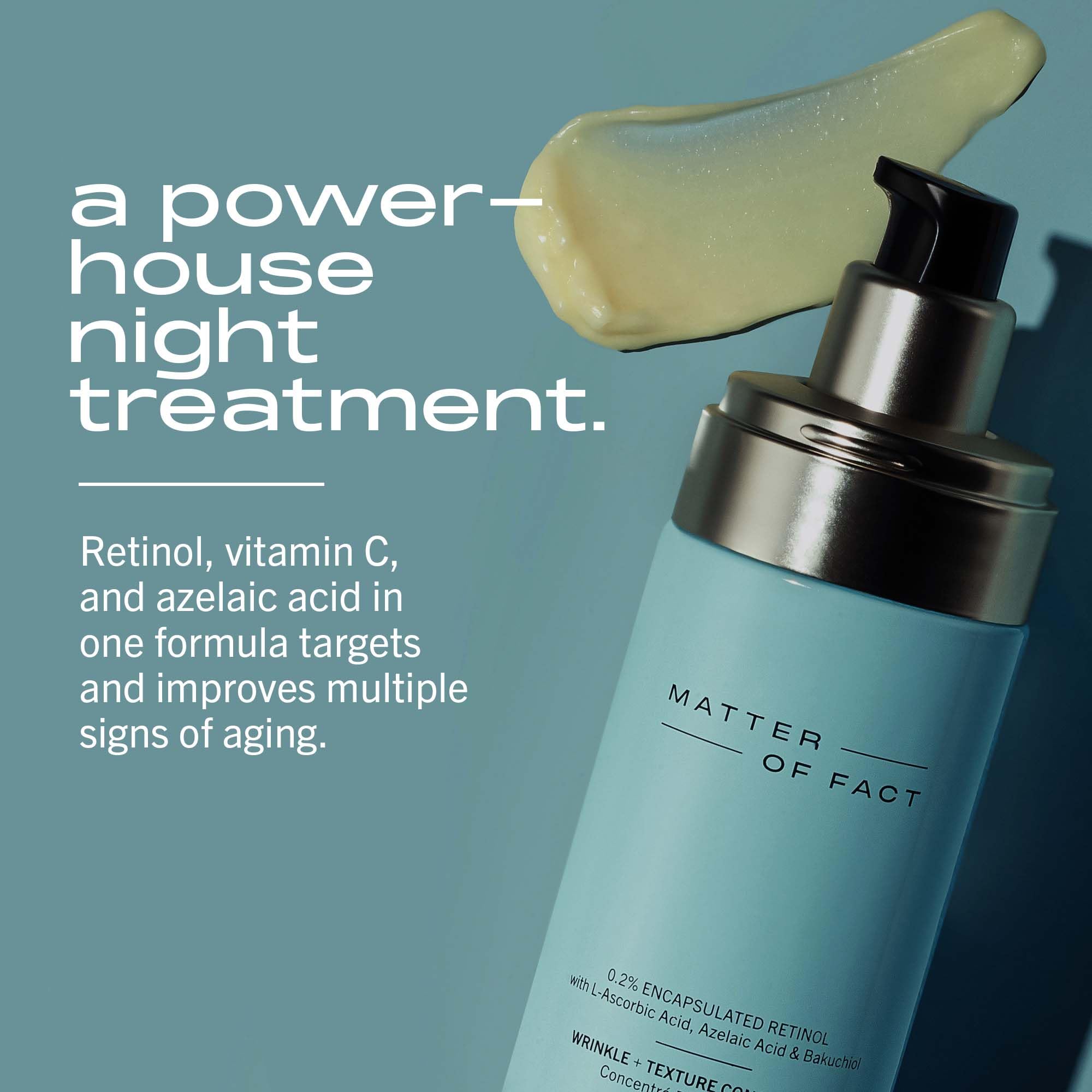 MATTER OF FACT Wrinkle + Texture Concentrate - Anti-Aging Serum with Retinol & Vitamin C for Smoother, Brighter Skin - 30ml - Perfect for Nighttime Skincare Routine & Reducing Fine Lines