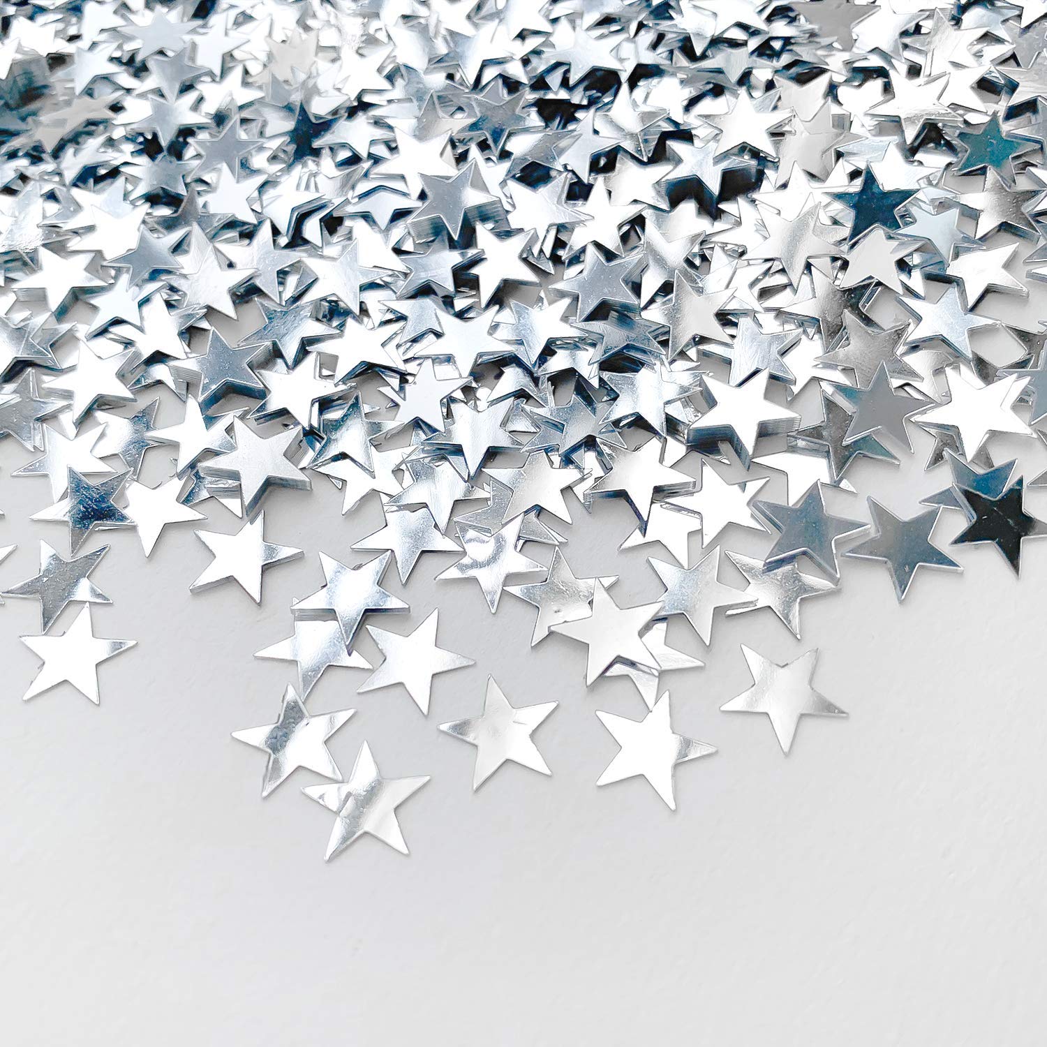 Werich Silver Star Confetti - Metallic Foil Stars for Birthday, Baby Shower & Wedding Party Decorations | Perfect for Table Scatter, Cake Toppers & Festival Celebrations
