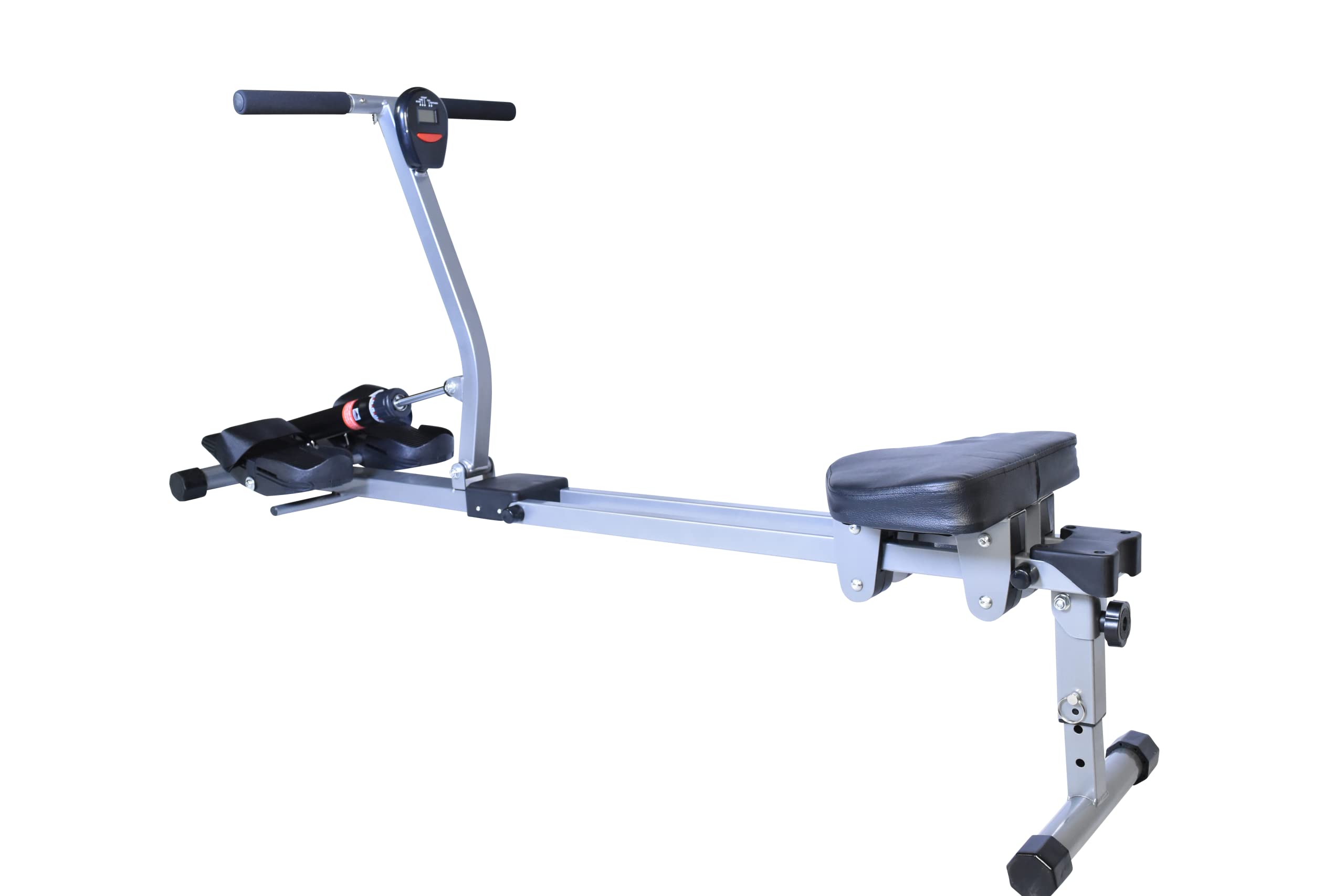 Iron Bar Regatta Rowing Machine Pro - Smart Compact Rower with 12 Hydraulic Resistance Levels | Full Body Workout for Cardio, Muscle Training & Home Gym | LCD Performance Monitor - Perfect for Small Spaces & Apartment Fitness