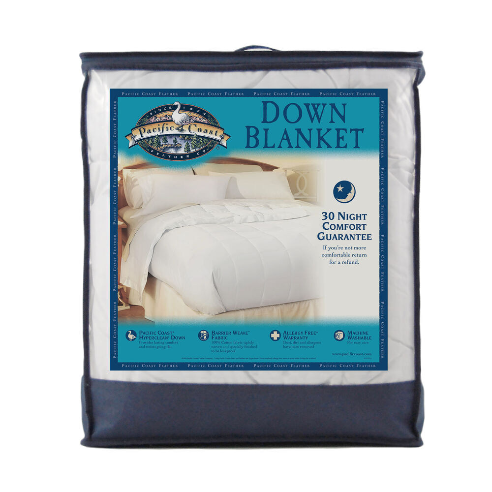 Premium Pacific Coast Feather Satin Trim Blanket - 100% White Goose Down Filling | Ultra Soft Luxury Bedding for Cozy Nights & Hotel-Style Comfort