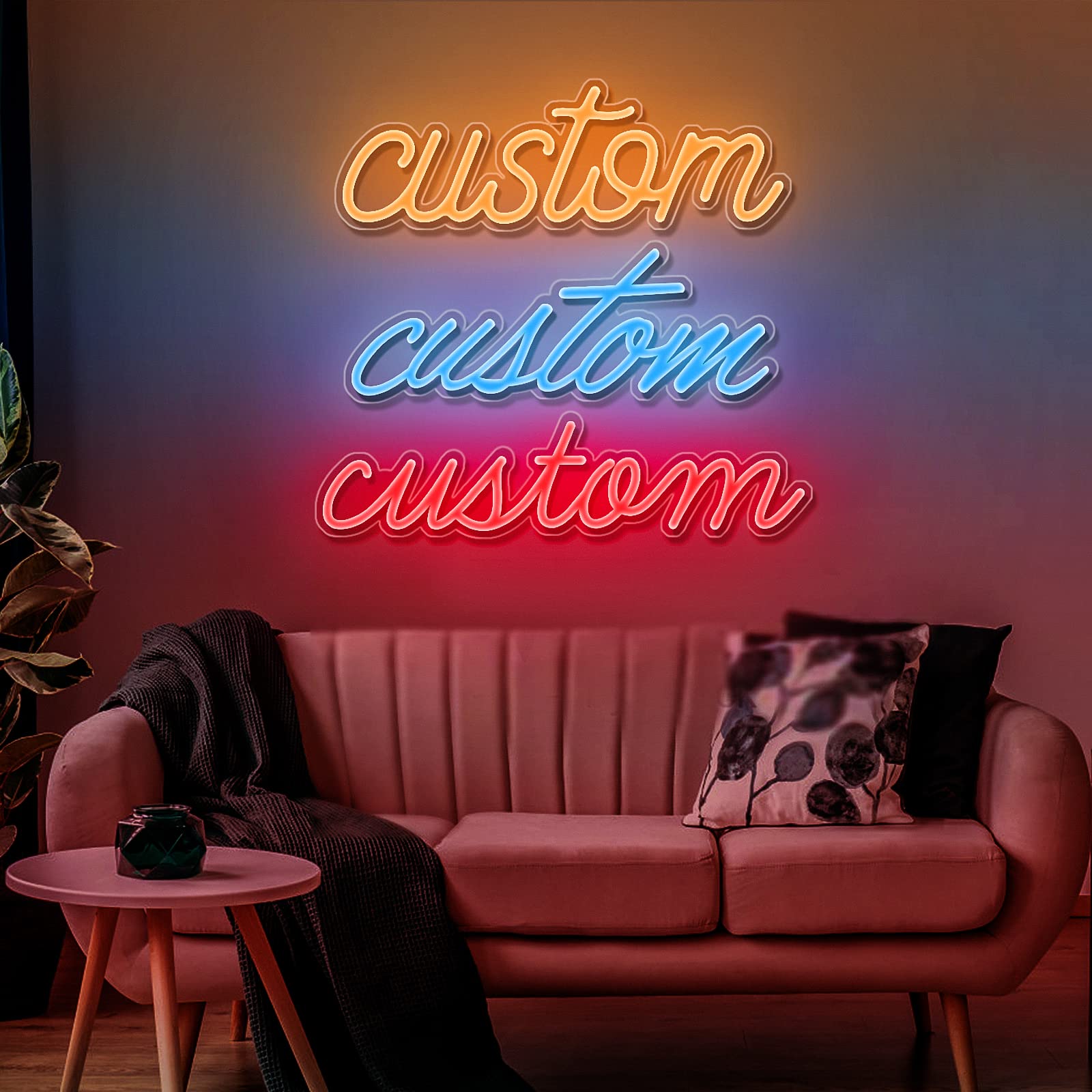 24 Inch Custom Neon Signs - Personalized LED Name Lights for Bedroom Wall Décor, Wedding Party & Birthday Gift | Dimmable Luminous Letters for Bar, Store Logo & Lighted Ads (Mr & Mrs) - Perfect for Home Decor, Events & Business Branding