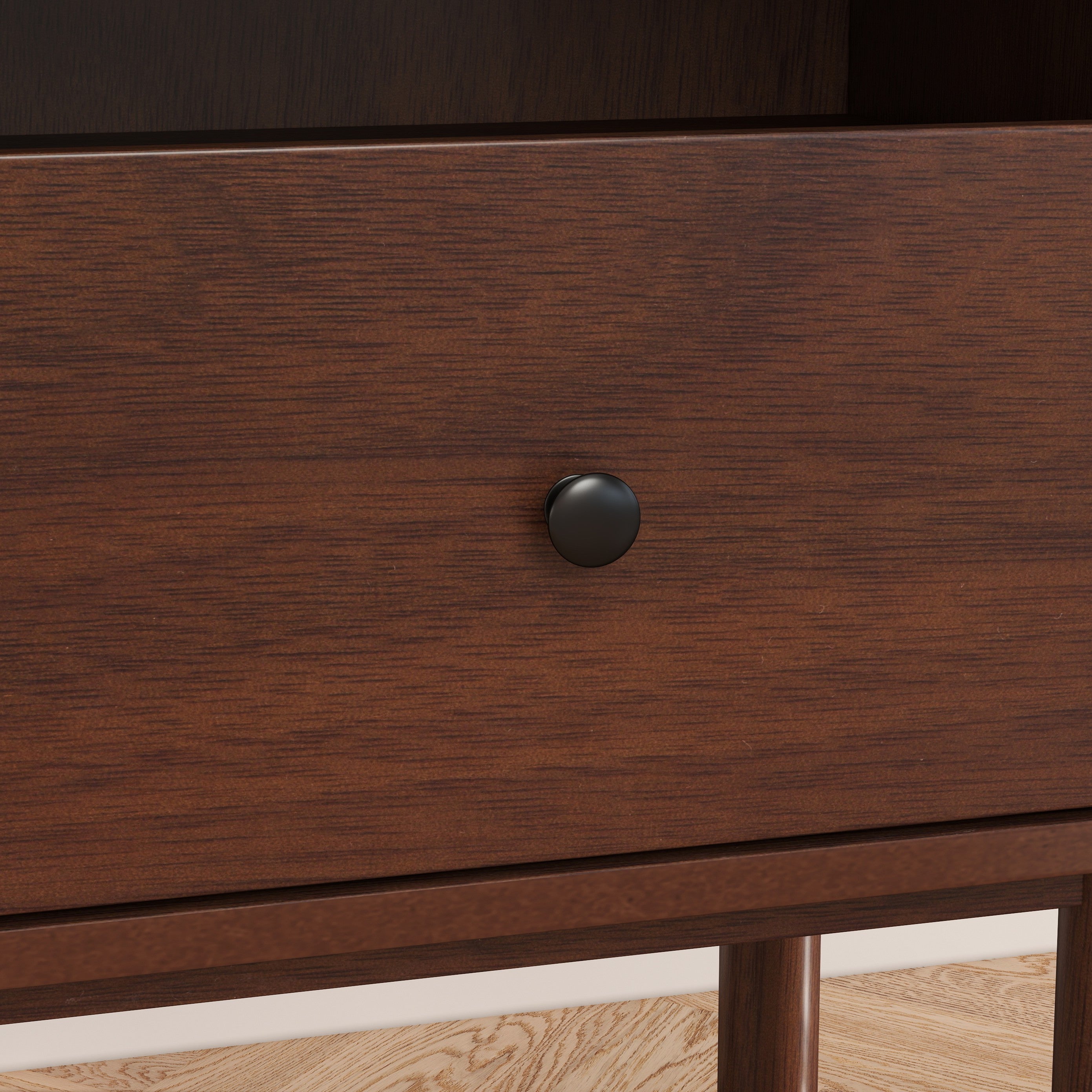 Roundhill Furniture Wyller Dual Tier Storage Nightstand - Modern Side Table with Natural Walnut Finish for Bedroom, Living Room & Office Organization