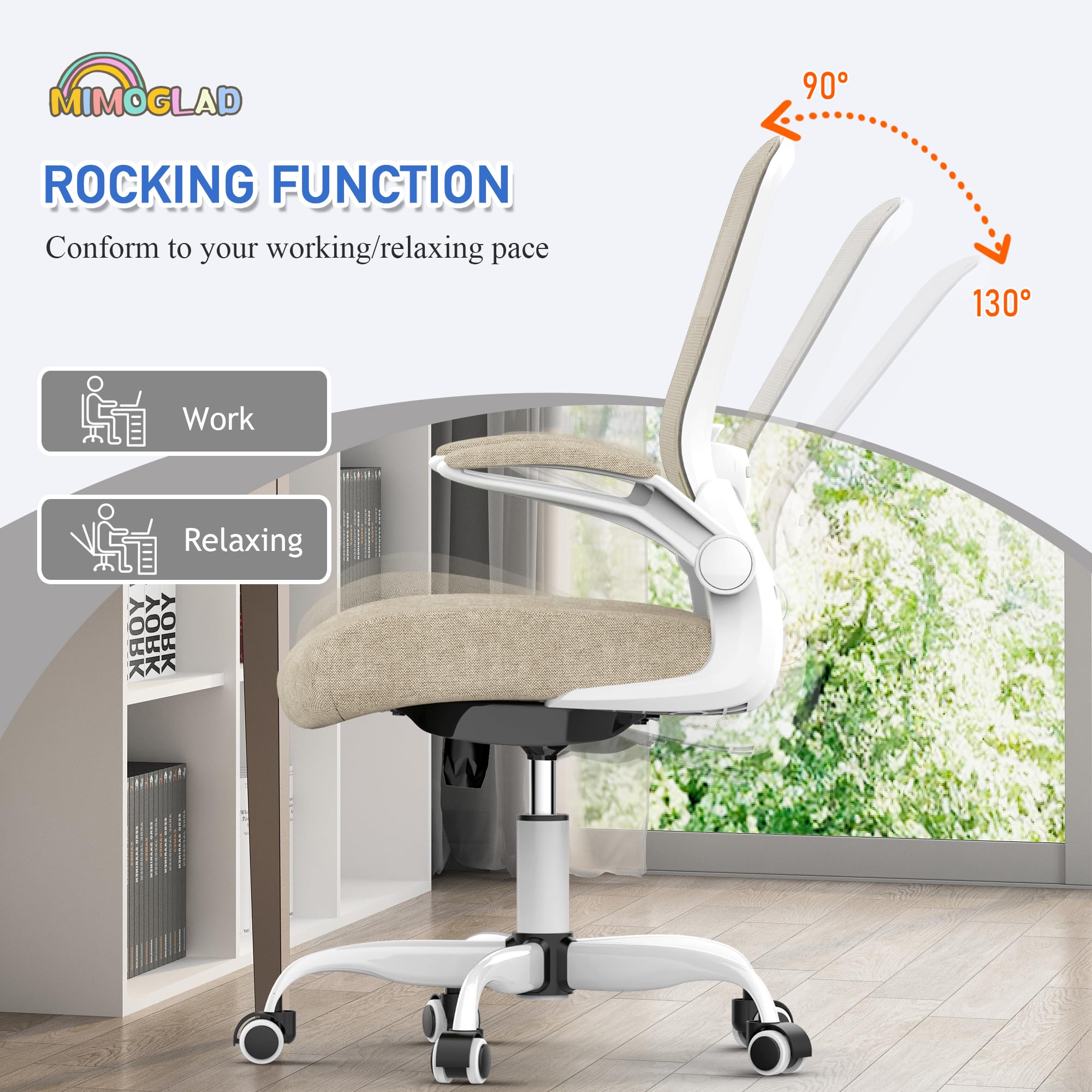 Ergonomic High Back Office Chair - Adjustable Lumbar Support & Thickened Seat Cushion Mesh Computer Desk Chair for Home & Office Workspaces | Perfect for Long Hours of Sitting, Gaming, and Remote Work