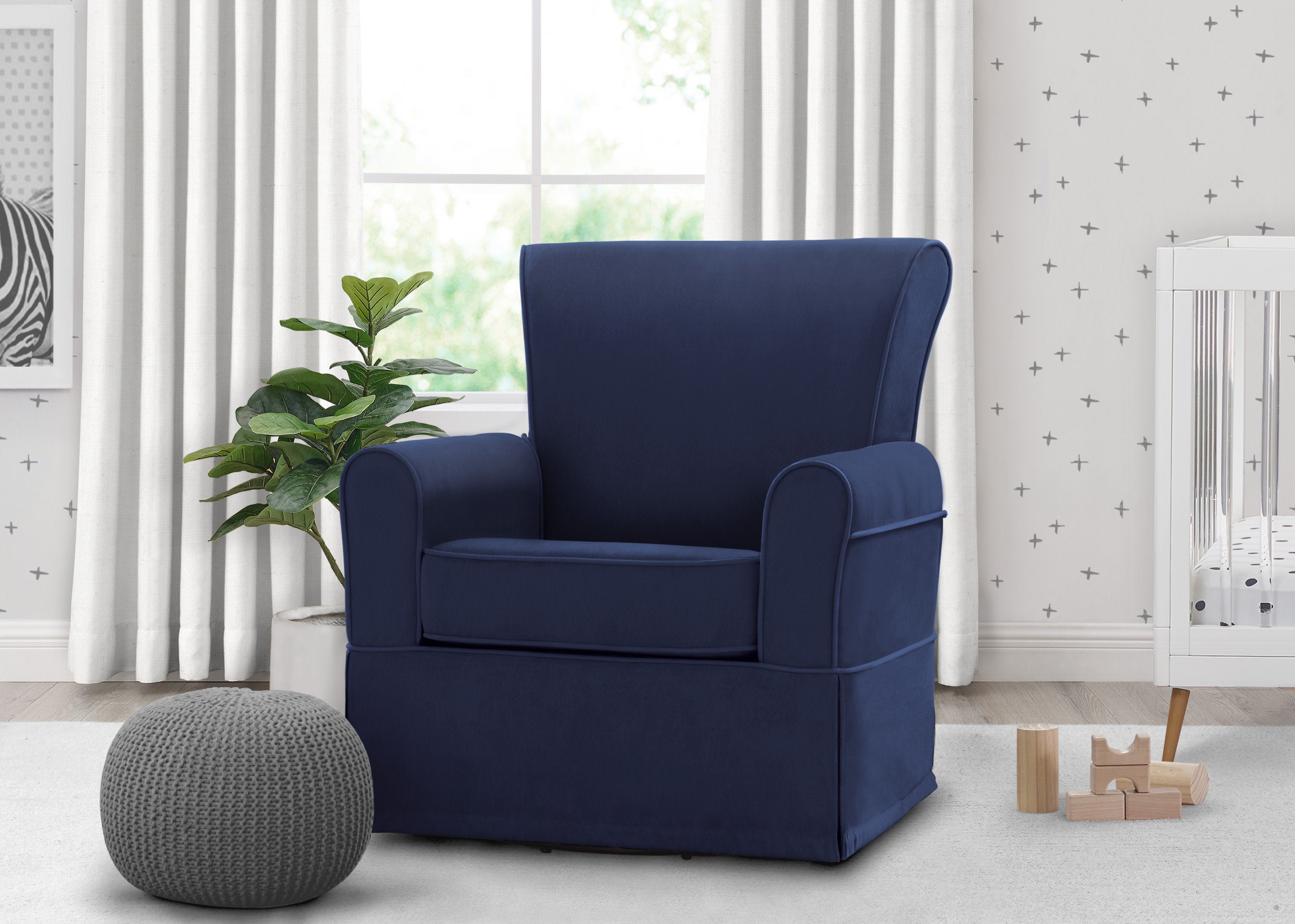Benbridge Upholstered Glider Recliner Chair - Comfortable Nursery Rocking Chair with Padded Seat and Back Support - Perfect for Baby Nurseries, Living Rooms & Bedrooms