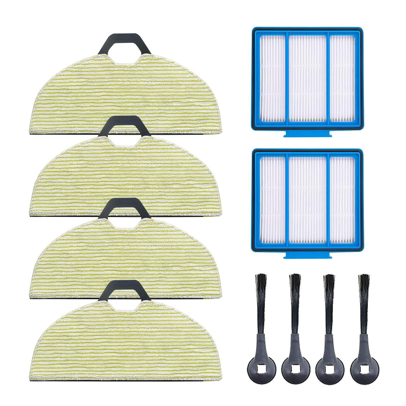 Shark RV2001WD AV2001WD Robot Vacuum Replacement Parts Kit - 10 Side Brushes, Filters & Cleaning Mop Pads - Compatible Accessories for Deep Cleaning Hard Floors & Carpets