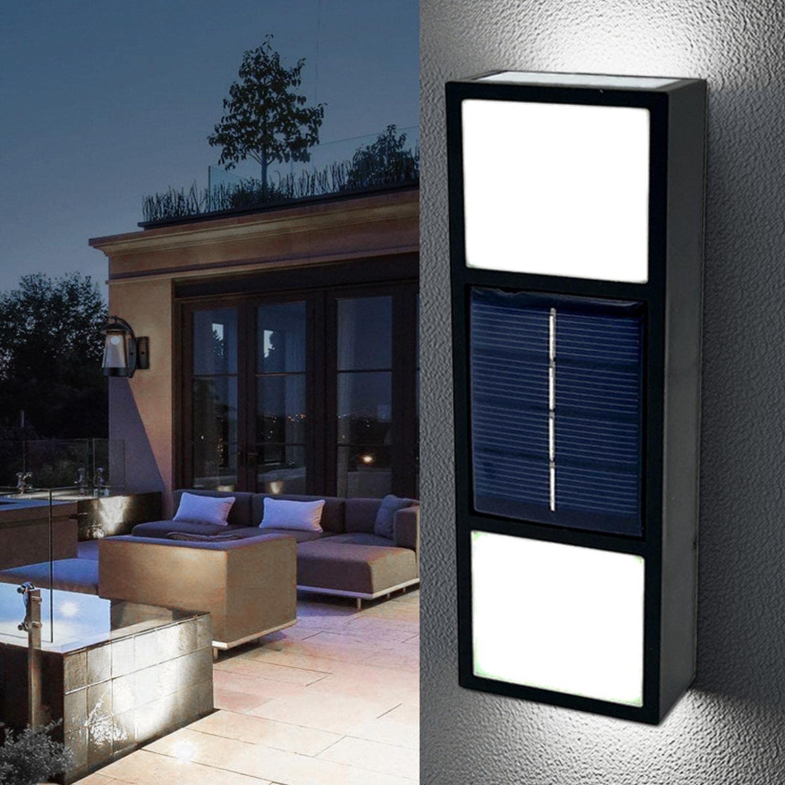 Solar Powered Outdoor Wall Lights - Waterproof 6 LED Solar Lights for Garden, Porch, Parking, Pathway | Energy Efficient & Weather Resistant for Home & Commercial Use
