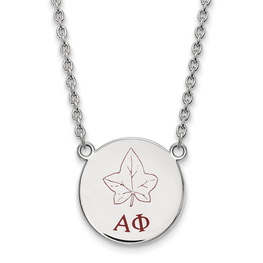 Alpha Phi Sorority Small Enameled Pendant Necklace with 18 Inch Chain - Perfect for Greek Life, Sisterhood Gifts & College Events