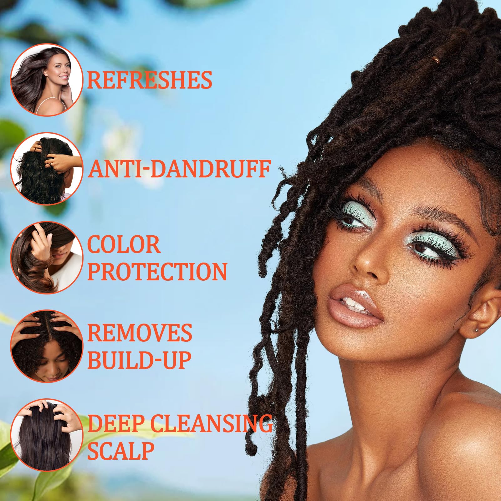 2 in 1 Deep Clean & Condition Apple Cider Vinegar Shampoo for Dreadlocks, Locs & Twists - Sulfate Free, Anti-Dandruff Shampoo for Curly & Kinky Hair (8.45 Fl Oz) - Refreshes & Nourishes Hair for Daily Use & Protective Styles
