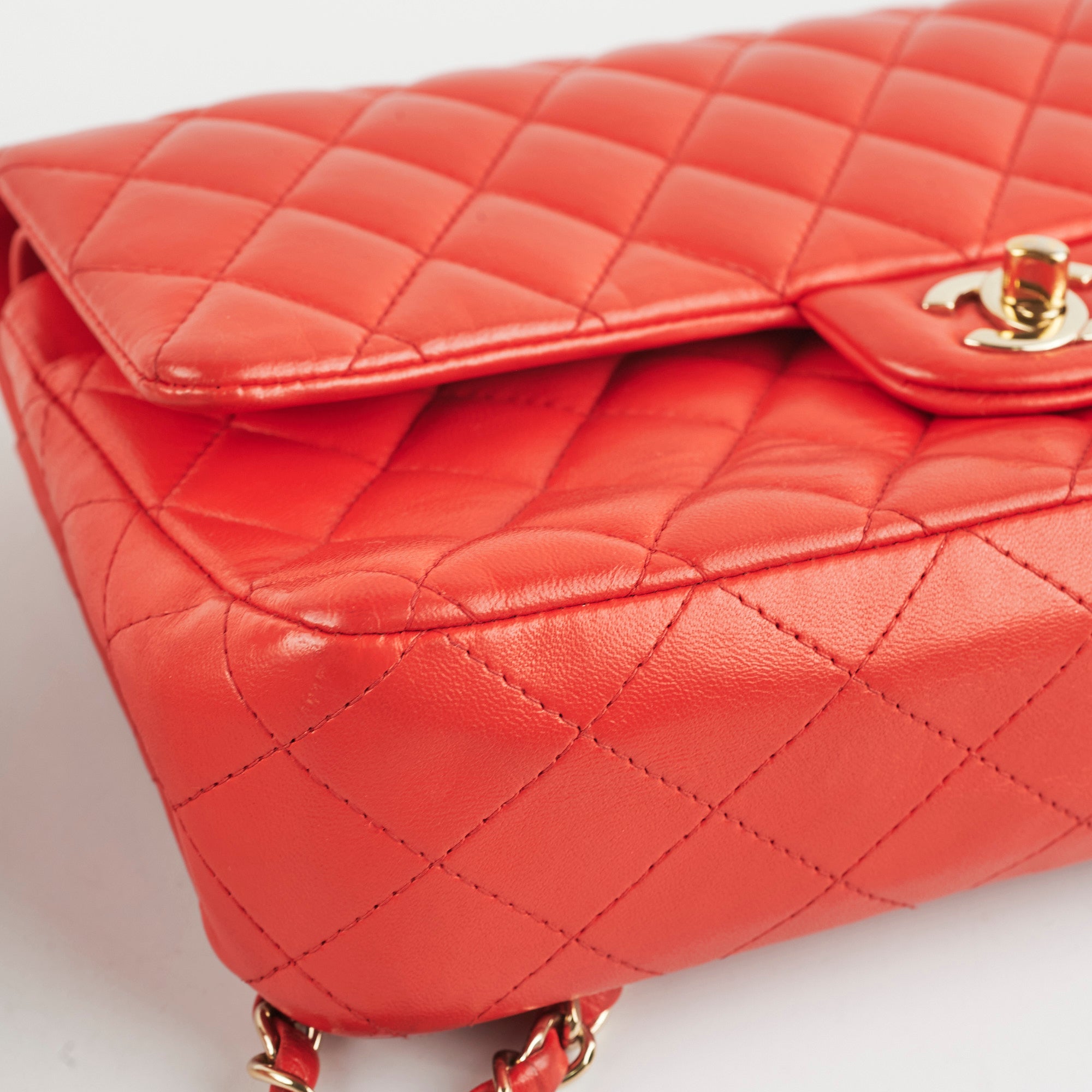 Chanel Medium/Large Classic Double Flap Bag in Red | Luxury Designer Handbag for Women | Perfect for Parties, Weddings & Everyday Elegance