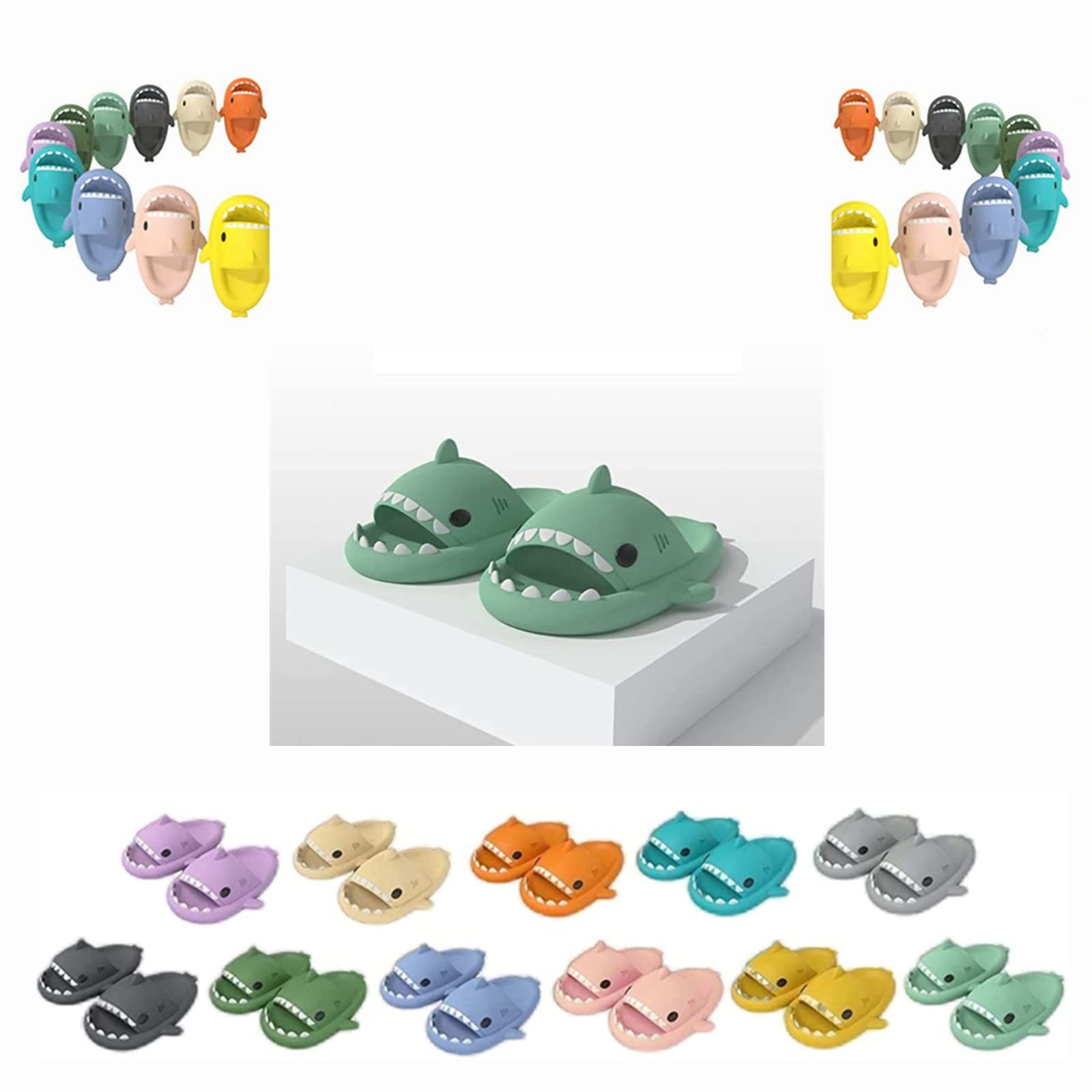 Comfortable Shark Slippers for Women & Men - Open Toe Slides with Lightweight Anti-Slip Sole - Perfect for Home, Beach, Shower & Summer Wear