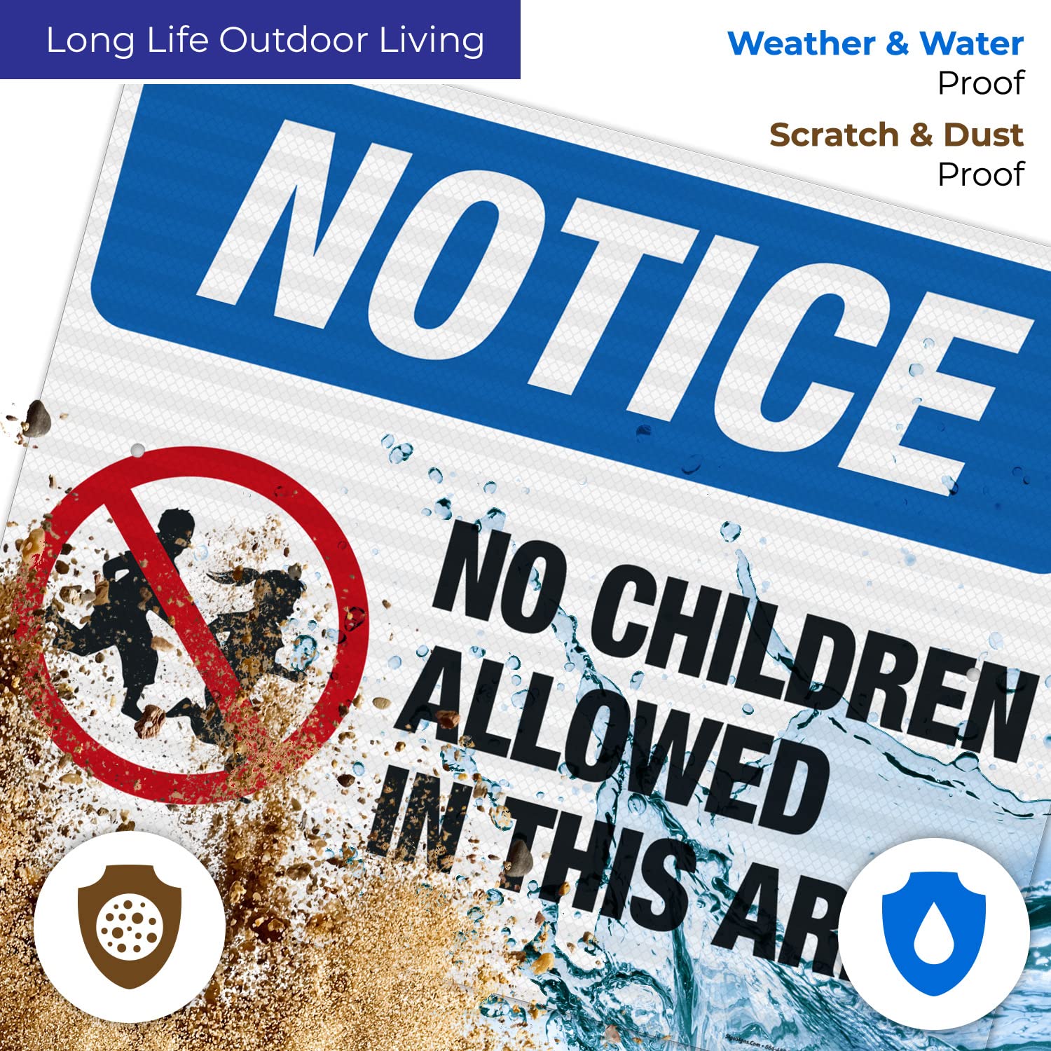 No Children Allowed OSHA Sign - 24x30 Inches 3M EGP Reflective Aluminum Safety Sign - .080 Thick Fade-Resistant Indoor/Outdoor Warning Sign - Made in USA - Perfect for Construction Sites, Warehouses & Restricted Areas