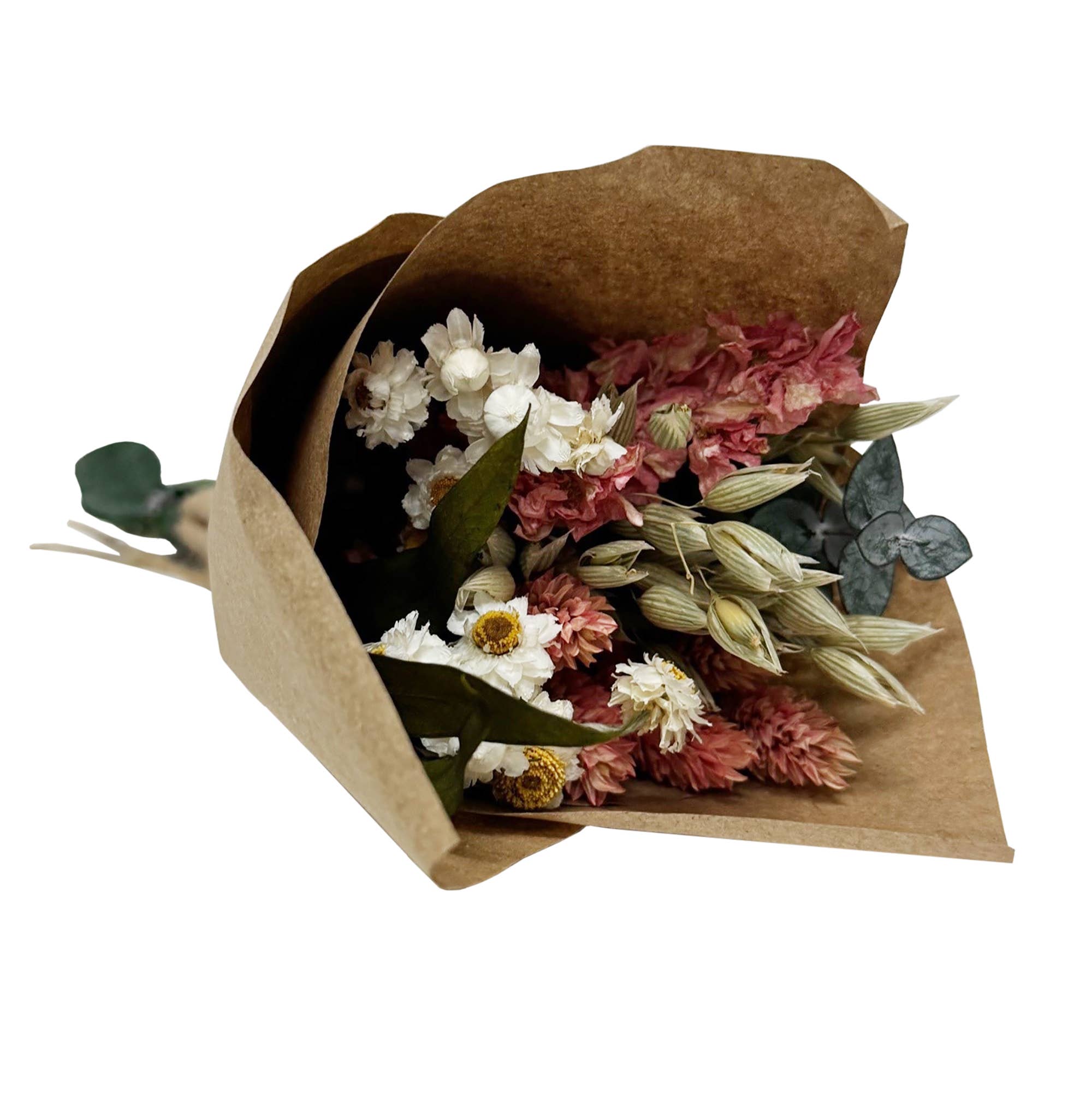 Andaluca Mini Pink Larkspur & Baby Eucalyptus Bouquet - Small Floral Arrangement for Weddings, Home Decor & Gifts
