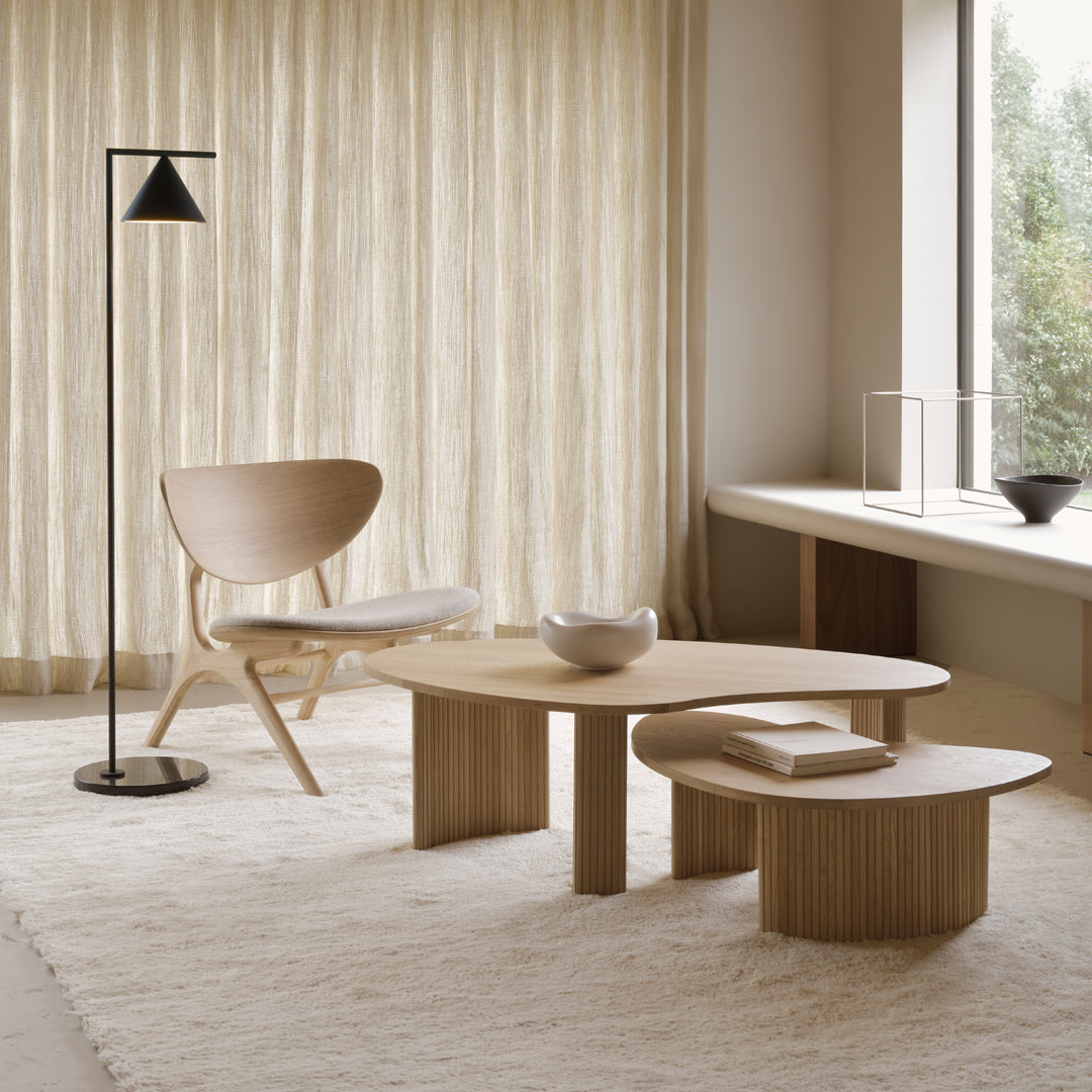 Modern Boomerang Shaped Coffee Table - Stylish Living Room Furniture for Small Spaces, Home Decor & Office Use