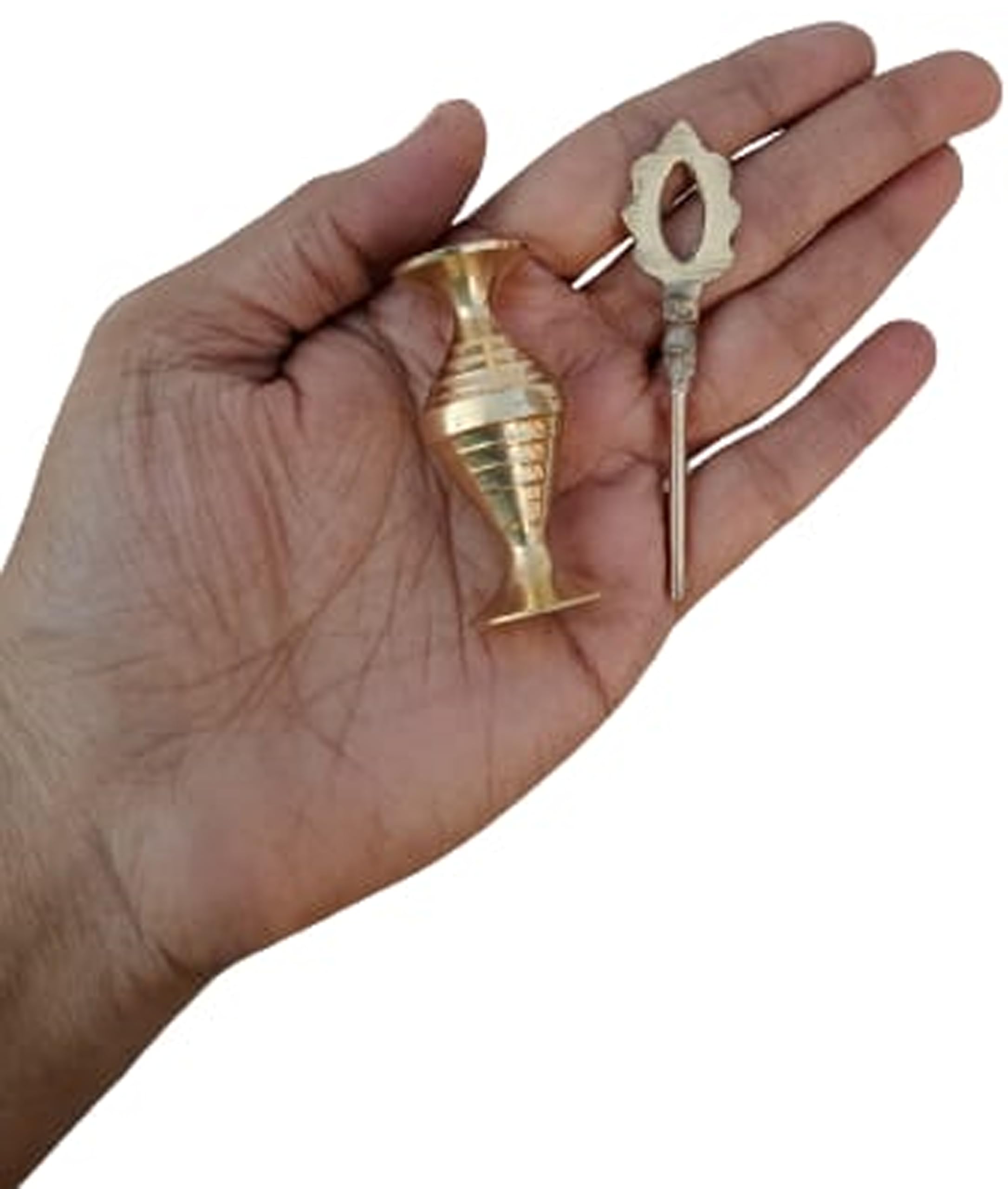 **Premium Mii Art Brass Surmedani with Funnel & Kuppi - Traditional Eye Kohl (Surma) Applicator Set - Includes 1 Brass Surmedani, 1 Funnel, 2 Surma Packs - Perfect for Ayurvedic & Natural Eye Care (9 cm Size)**    *(Ideal for applying natural kohl (surma) to enhance eye health, reduce irritation, and maintain traditional beauty rituals.)*