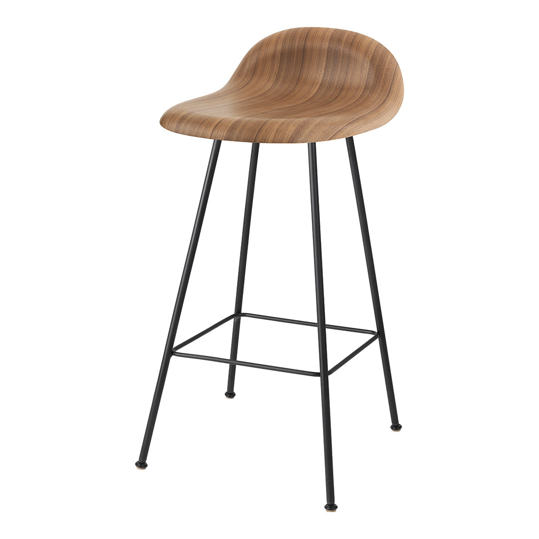 Gubi 3D Counter Stool with Center Base - Modern Bar Stool for Kitchen Island, Breakfast Nook & Dining Room - Ergonomic Design for Comfortable Seating