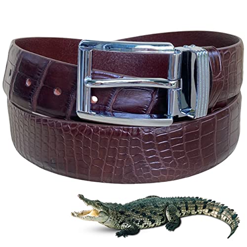 Dark Brown-croc Belly-pin Buckle