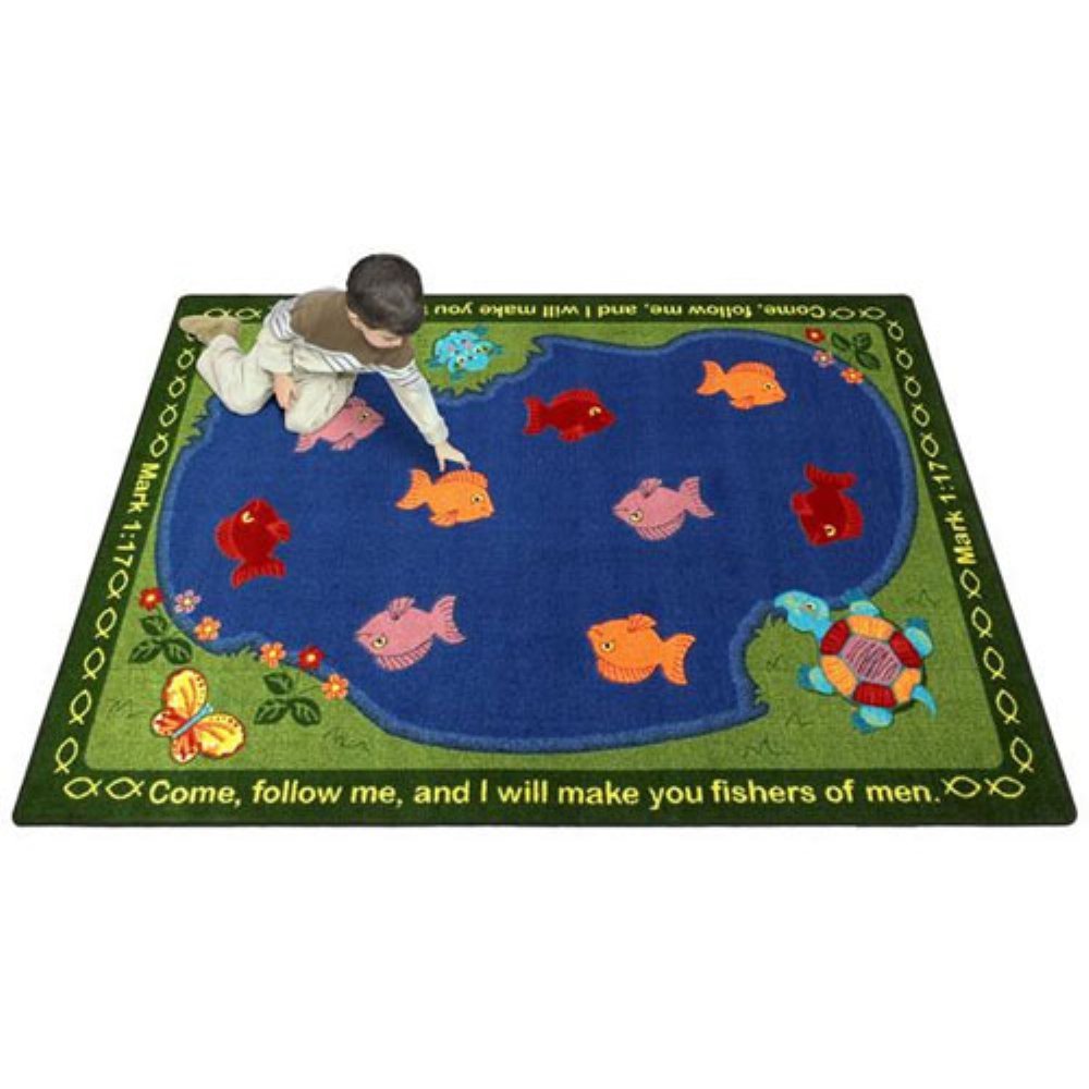 Joy Carpets Kid Essentials Inspirational Fishers of Men Area Rug - Multicolor 7'8