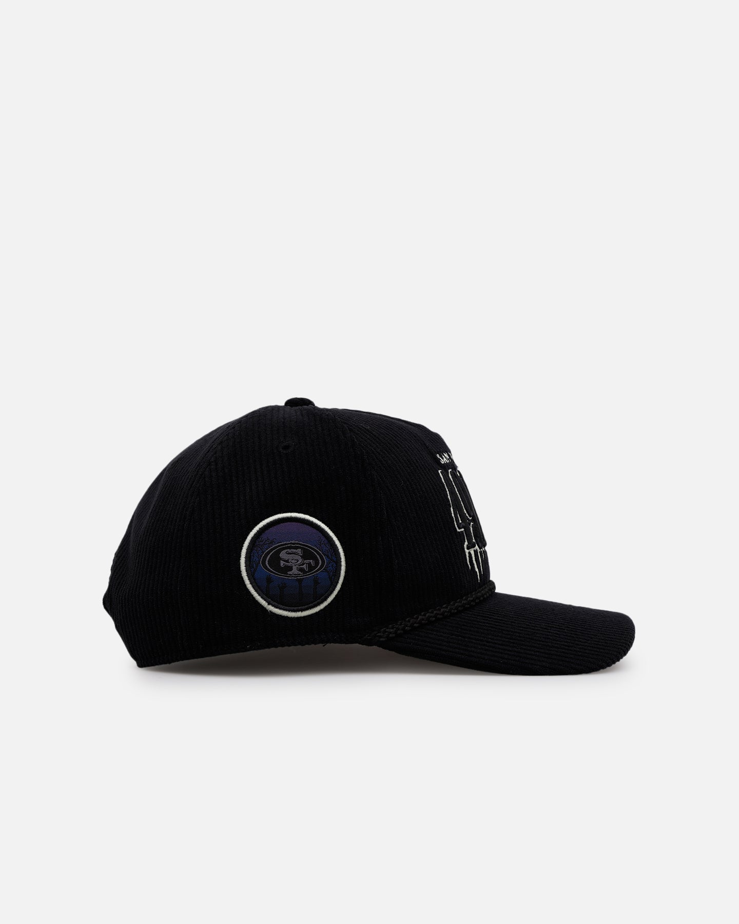 San Francisco 49ers 'Slasher' 47 Hitch Corduroy Snapback Hat - Black Adjustable Baseball Cap for Men & Women - Perfect for NFL Games, Sports Events & Casual Wear