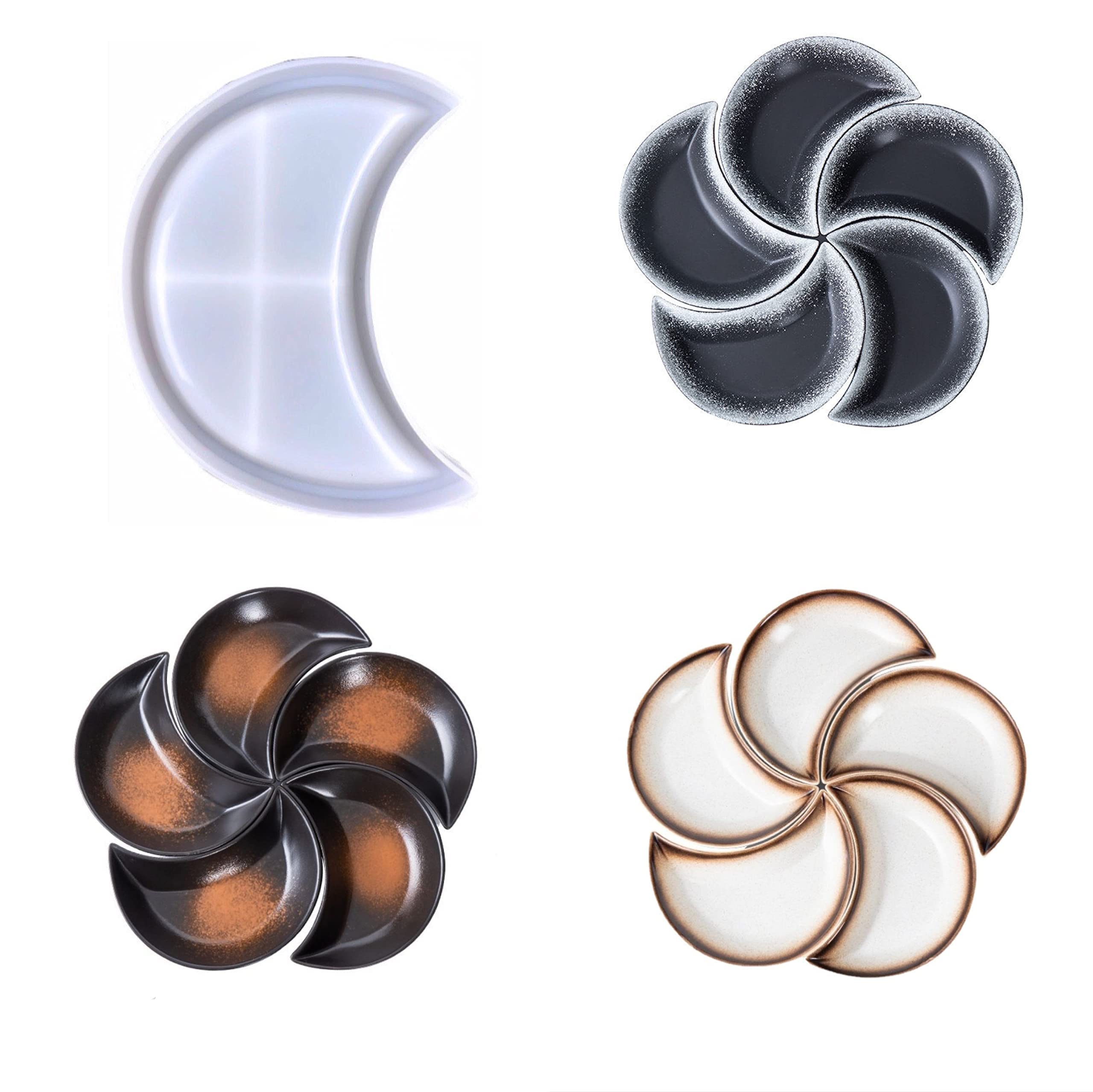 Epoxy Resin Tray Molds - Moon Shape Silicone Molds for Jewelry Making, Resin Casting, DIY Crafts - Perfect for Jewelry Storage, Christmas Decorations & Home Decor (1 Pack) PX886