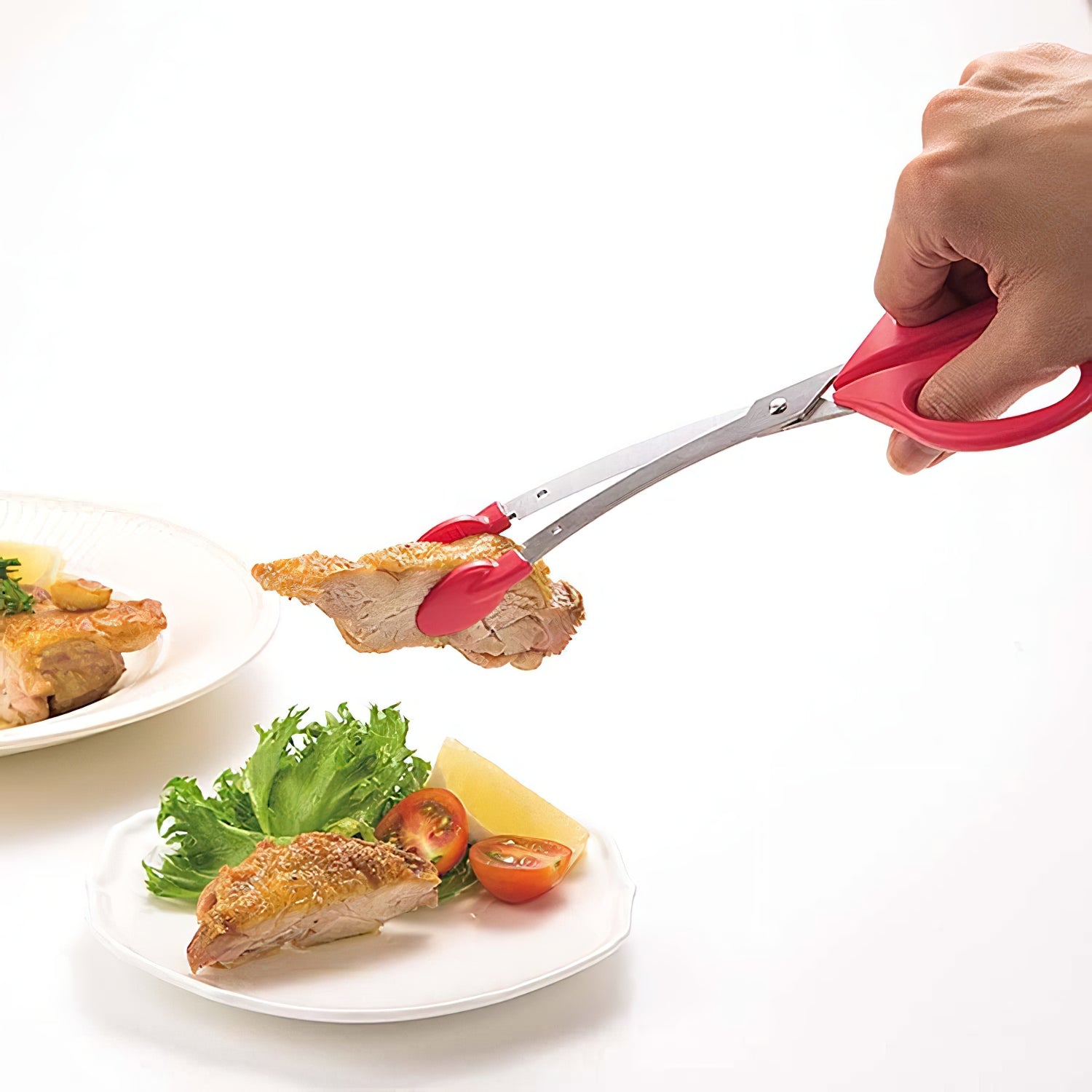 Premium Stainless Steel Kitchen Scissors with Tongs - Heavy Duty Multi-Purpose Food Shears for Cutting Meat, Herbs, Poultry - Perfect for Cooking, Grilling, and Food Prep