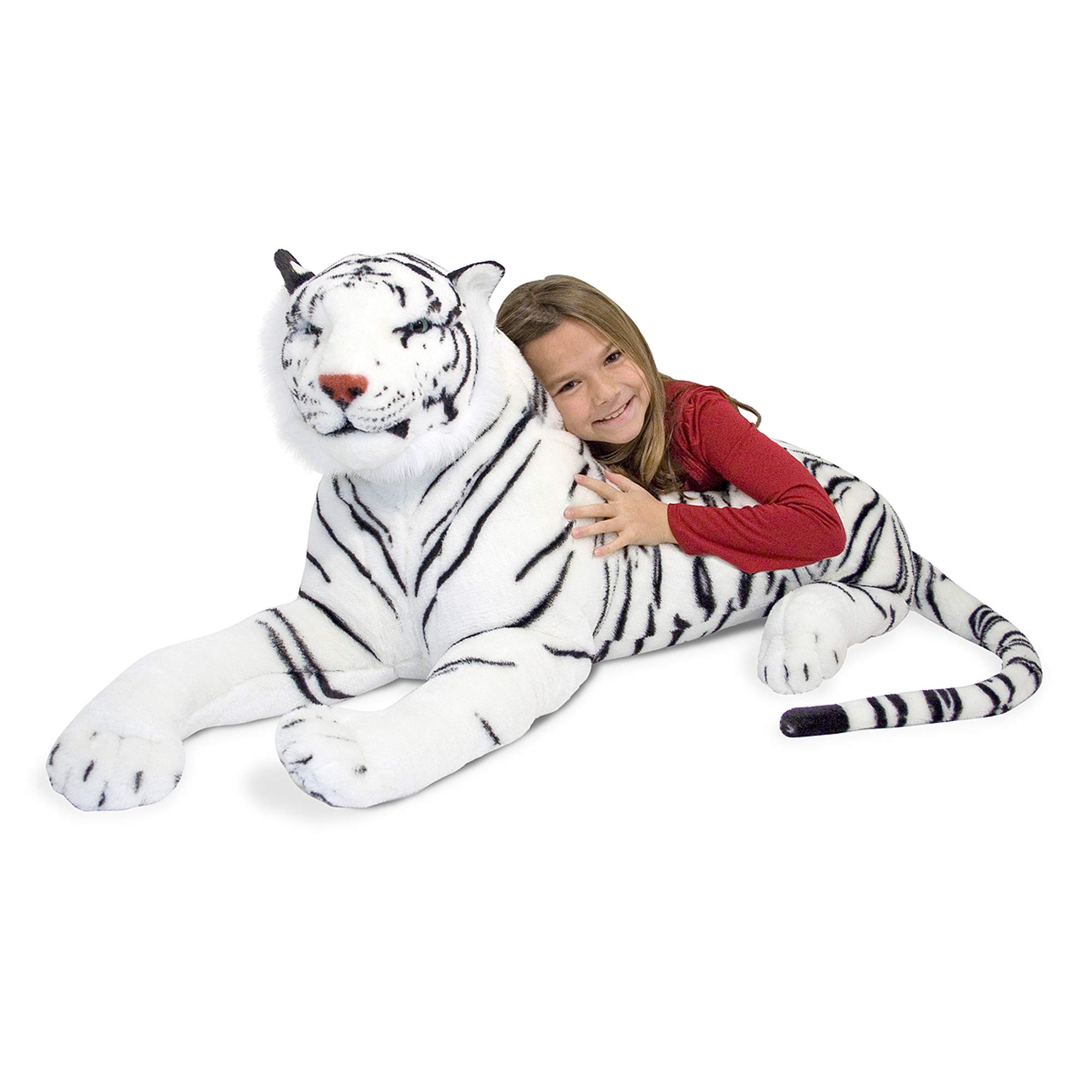 Melissa & Doug White Tiger Plush Stuffed Animal - Soft & Cuddly Toy for Kids, Boys & Girls - Perfect Gift for Birthdays, Christmas & Playtime Fun