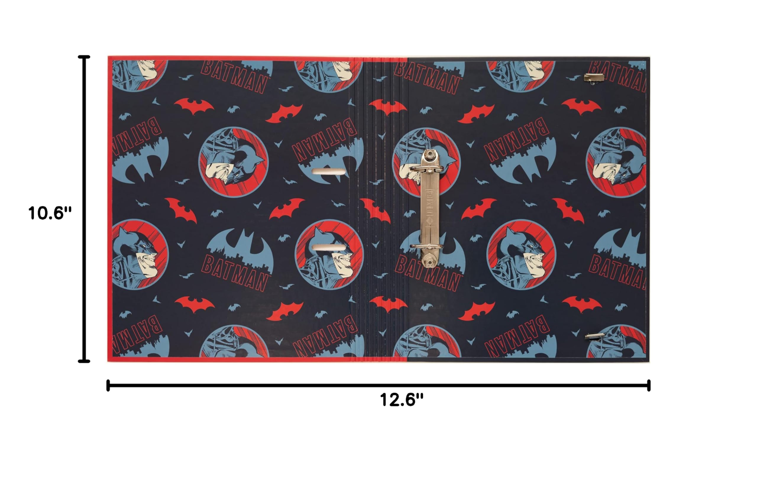 Batman 2 Ring Binder A4 Folder - 10.6 x 12.6 Inches (27 x 32 cm) Red - School Supplies, Office Organization, Comic Book Collectibles Storage