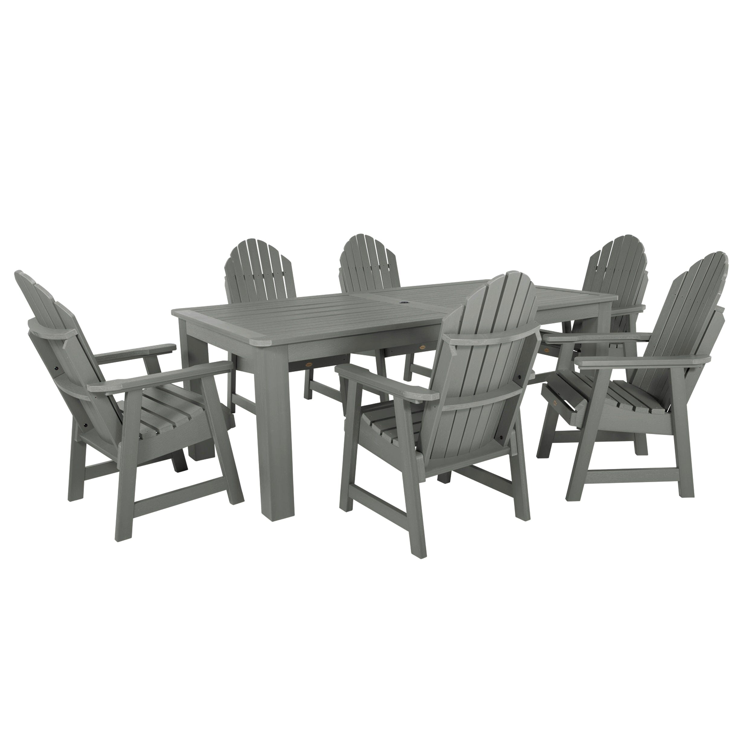 Premium Hamilton 7-Piece Outdoor Dining Set 42x84 Inches - Patio, Garden, Backyard Furniture for Dining & Entertaining