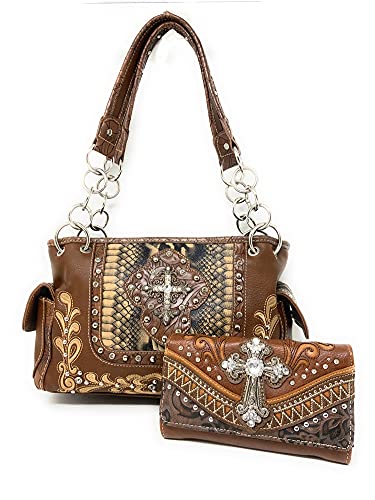 Brown Flora Cross Set