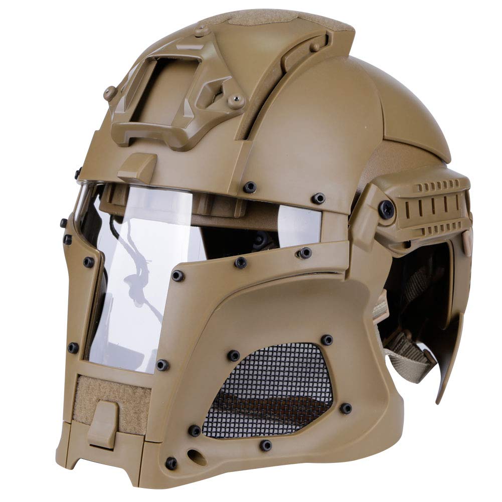 Tactical Military Airsoft Paintball Helmet with PC Lens - Full Face Protection Mask for Airsoft, Paintball & Outdoor Combat Games - Perfect for Tactical Training, Outdoor Sports & Military Simulation
