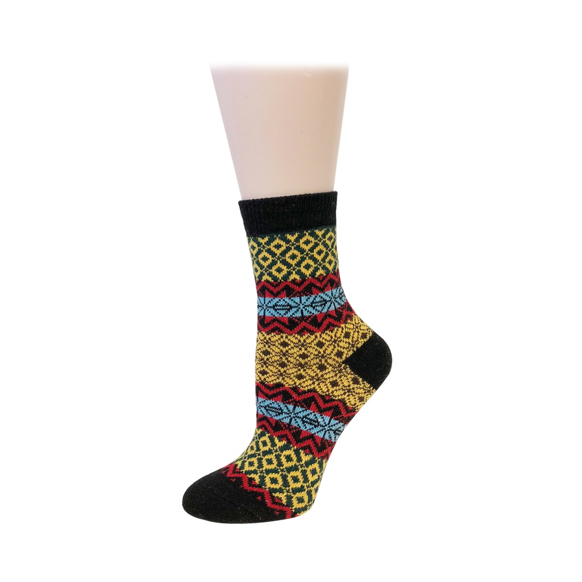 Allydrew Nordic Print Wool Socks - Soft & Warm Winter Socks for Men & Women - 5 Pairs Pack - Perfect for Hiking, Home & Office Comfort