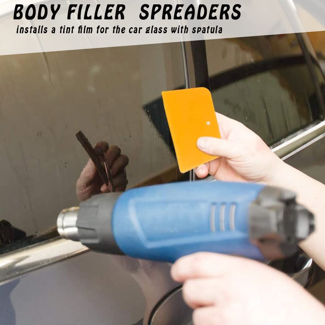 7-Piece Automotive Body Filler Spreader Set - 3,4,5,6 Inch Reusable Plastic Putty Knives for Car Body Repair, Paint Glazing & Caulking (Blue & Orange) - Perfect for DIY Auto Body Work & Professional Paint Shops