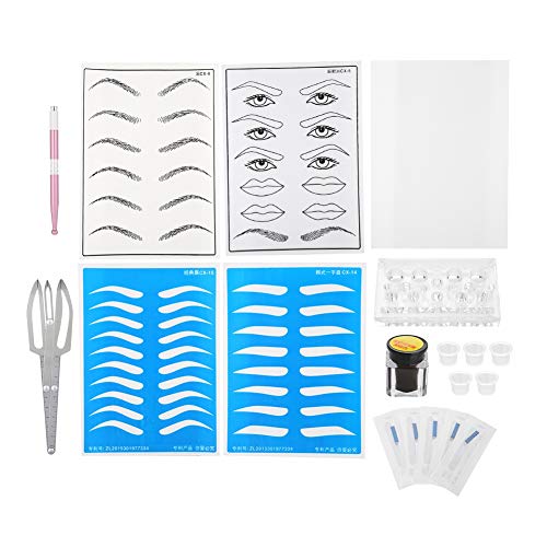 Professional Microblading Kit for Eyebrows - Complete Eyebrow Makeup Practice Tool Set with 5 Blades - Perfect for Beginners & Professionals at Home or Salon Use