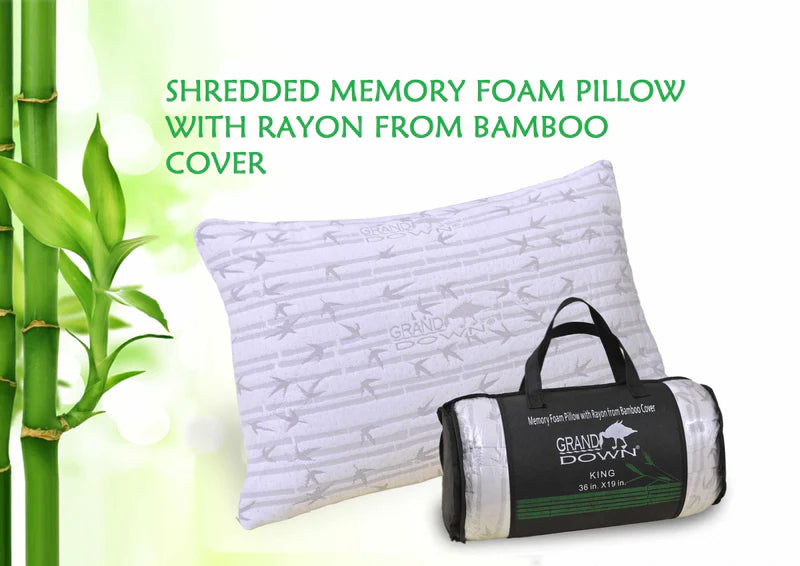 Orthopedic Memory Foam Pillow with Cooling Bamboo Cover - Breathable & Supportive for Neck Pain Relief - Perfect for Side, Back & Stomach Sleepers - Home, Travel & Office Use