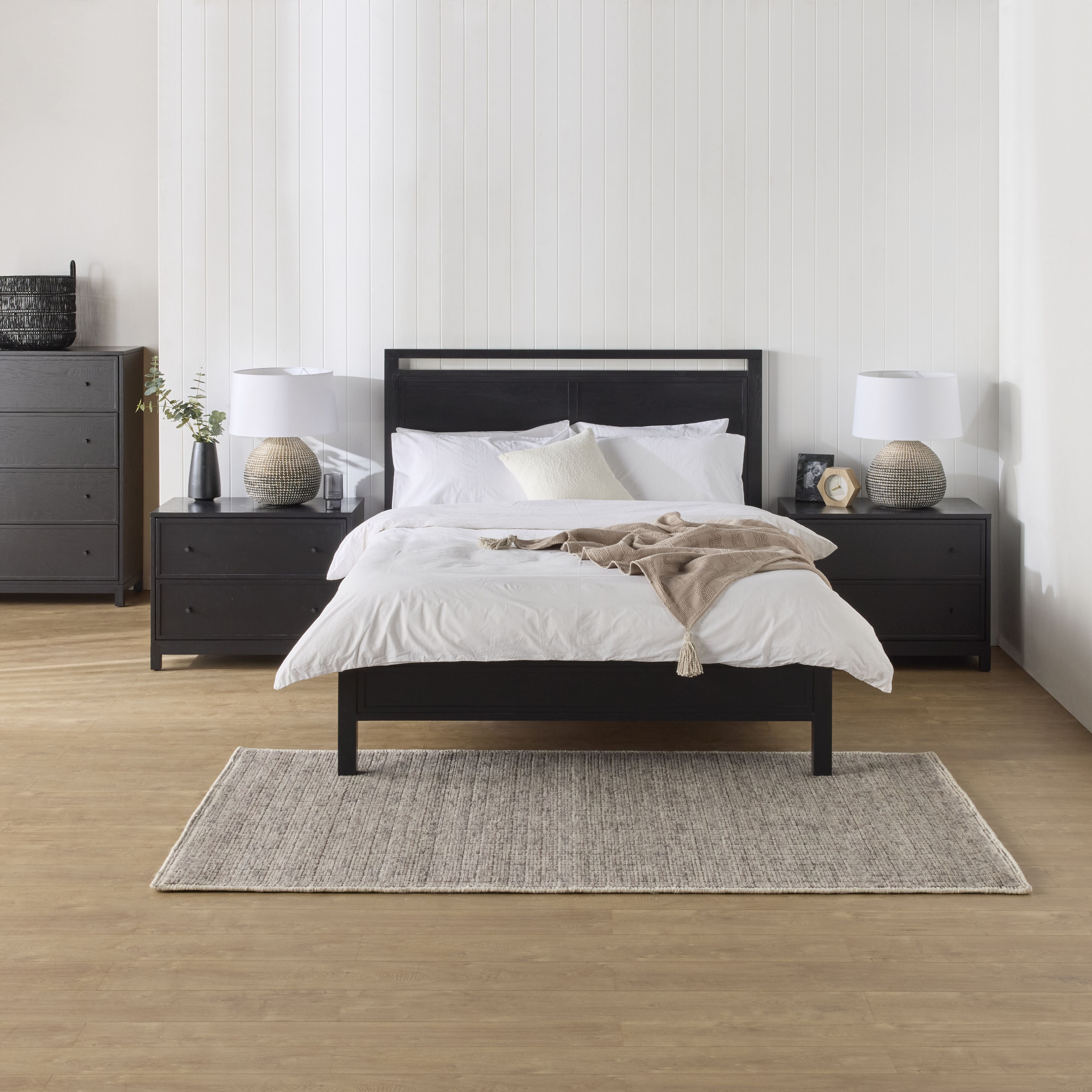 Avalon 4-Drawer Dresser Chest - Black Wooden Storage Cabinet for Bedroom, Living Room & Office Organization