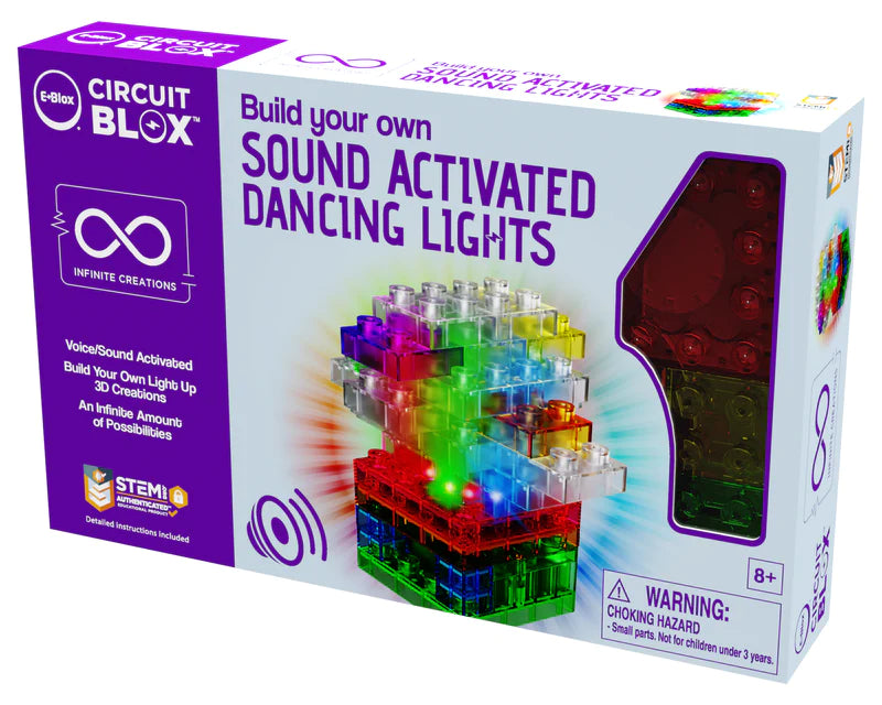 Circuit Blox™ BYO Sound Activated Dancing Lights Kit - DIY Electronic Music Visualizer for Parties & Home Decor - Perfect for STEM Learning, DJ Events & Night Light Displays