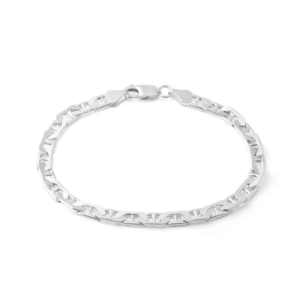 21cm Sterling Silver Anchor Bracelet - 150 Gauge Durable Jewelry for Women - Perfect for Nautical Fashion, Beach Outfits & Everyday Wear