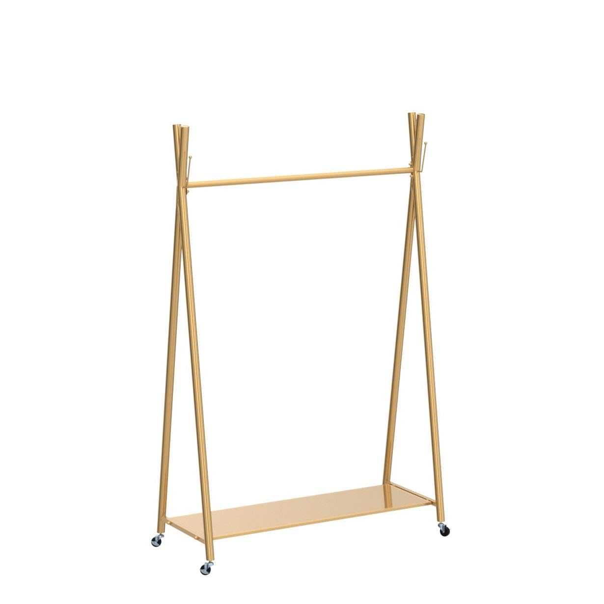 Heavy Duty Metal X-Shaped Rolling Garment Rack with Wheels - 47.2