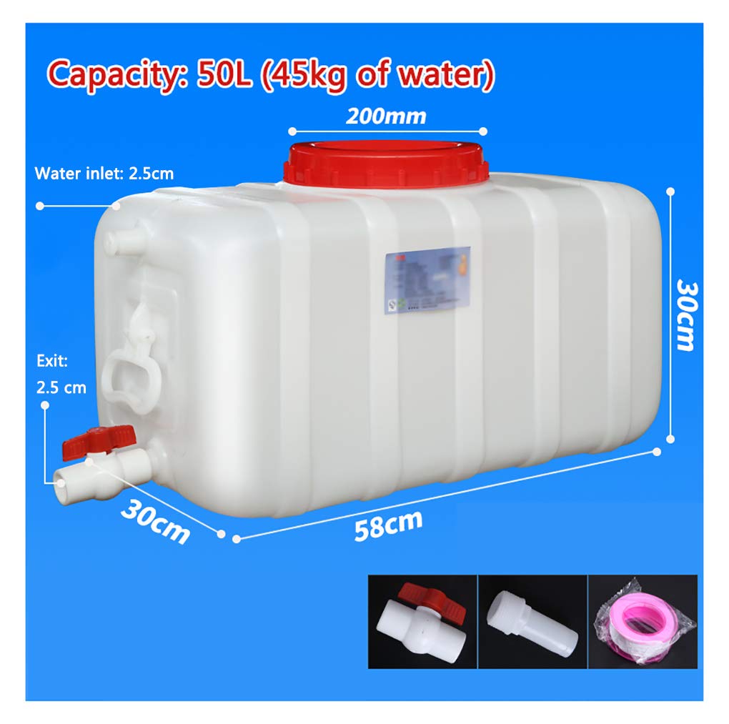 50L White Water Storage Container for Camping, Hiking, Sports, Travel, Car, BBQ, Picnic & Emergency Survival - Portable Water Jug for Outdoor Adventures & Disaster Preparedness