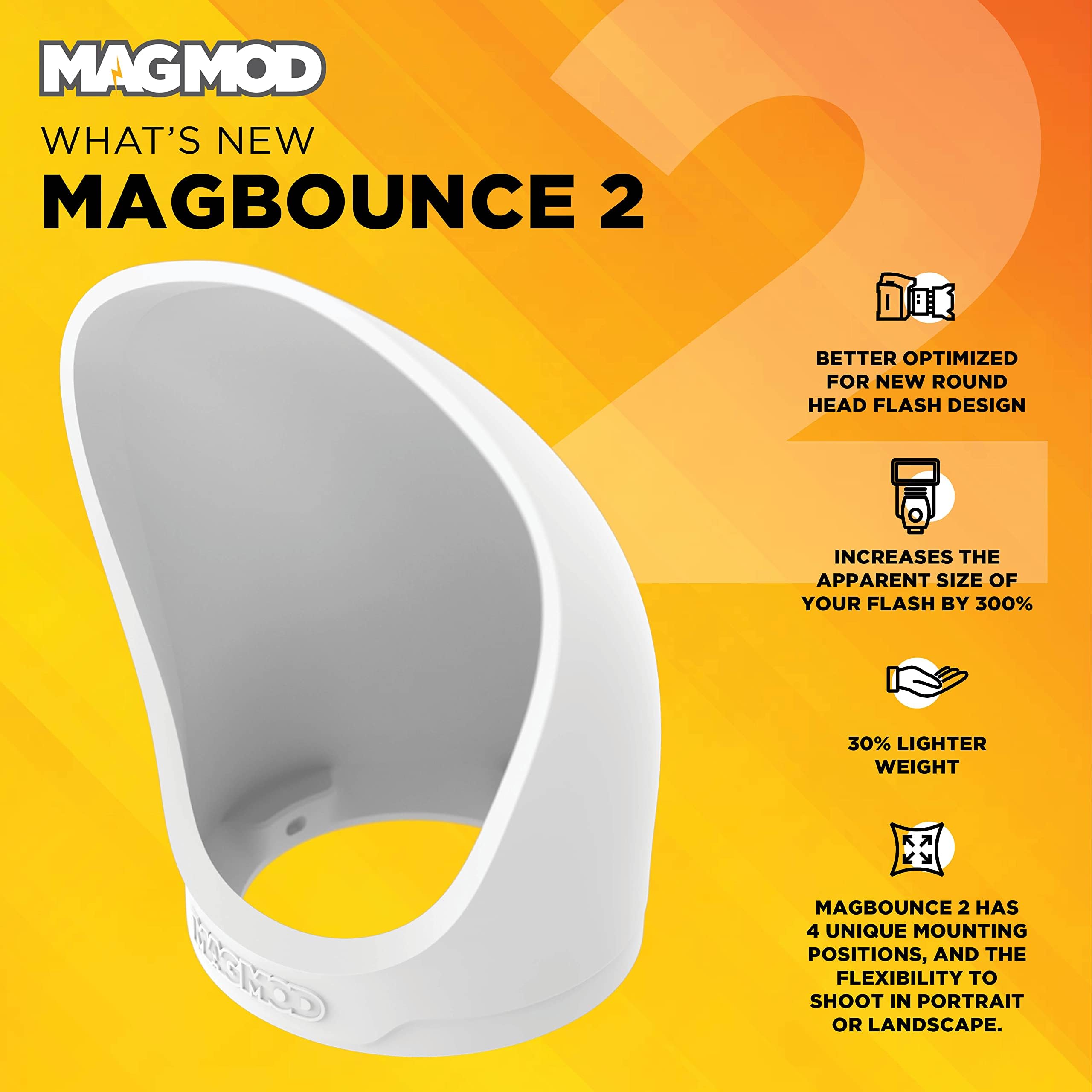 MagMod MagBounce 2 & MagGrip 2 Flash Diffuser Bundle - Professional Modular Speedlight Lighting Kit for DSLR Cameras | Perfect for Portrait, Wedding, and Studio Photography