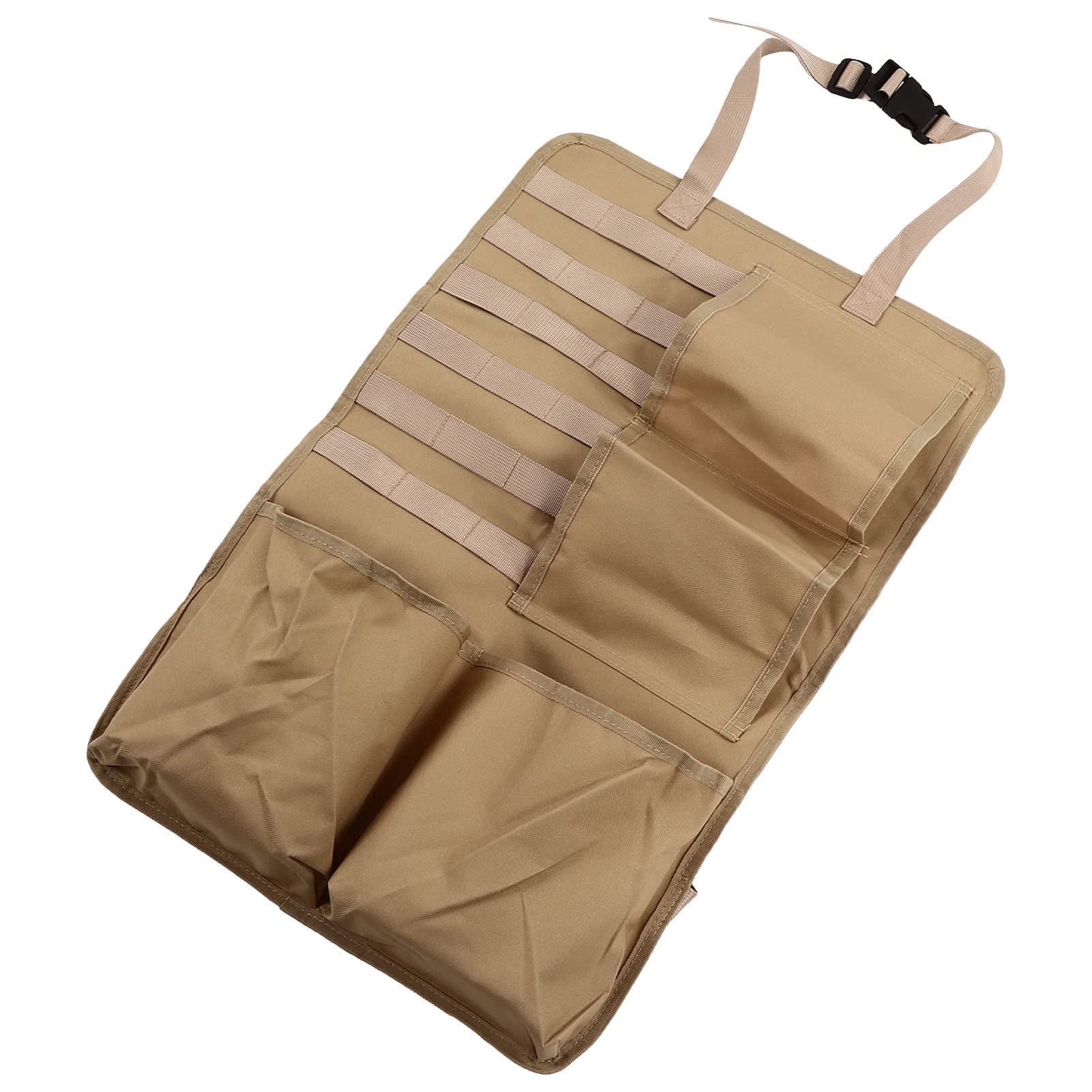 2PCS Waterproof Oxford Cloth Car Seat Organizer - Auto Back Seat Storage Bag for Umbrella & Water Cup | Odor-Free Vehicle Accessories | Perfect for Road Trips, Family Travel & Daily Commute (Khaki)