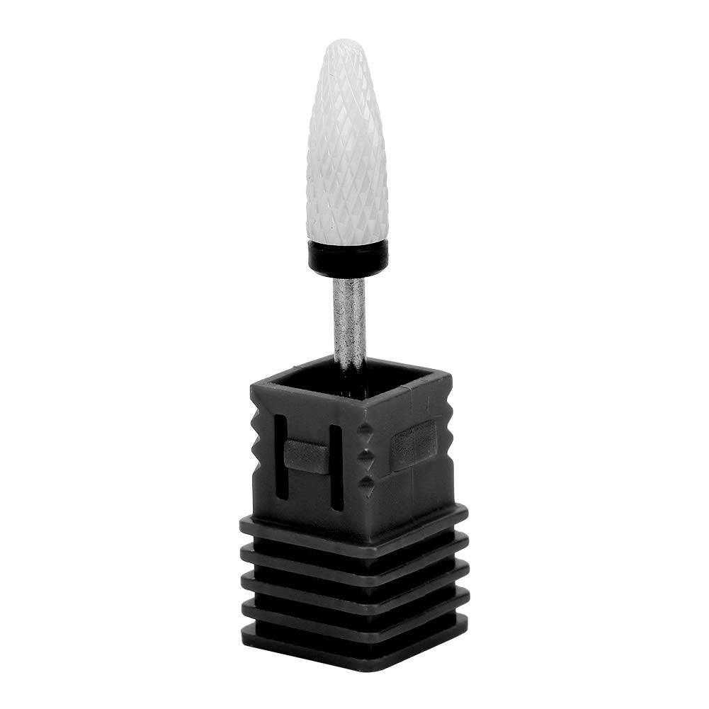 Joyzan Ceramic Nail Drill Bit - Lightweight Portable Corn Head Electric Grinding Machine Accessories for Professional Manicure & Pedicure | Perfect for Home Nail Care & Salon Use (Black)