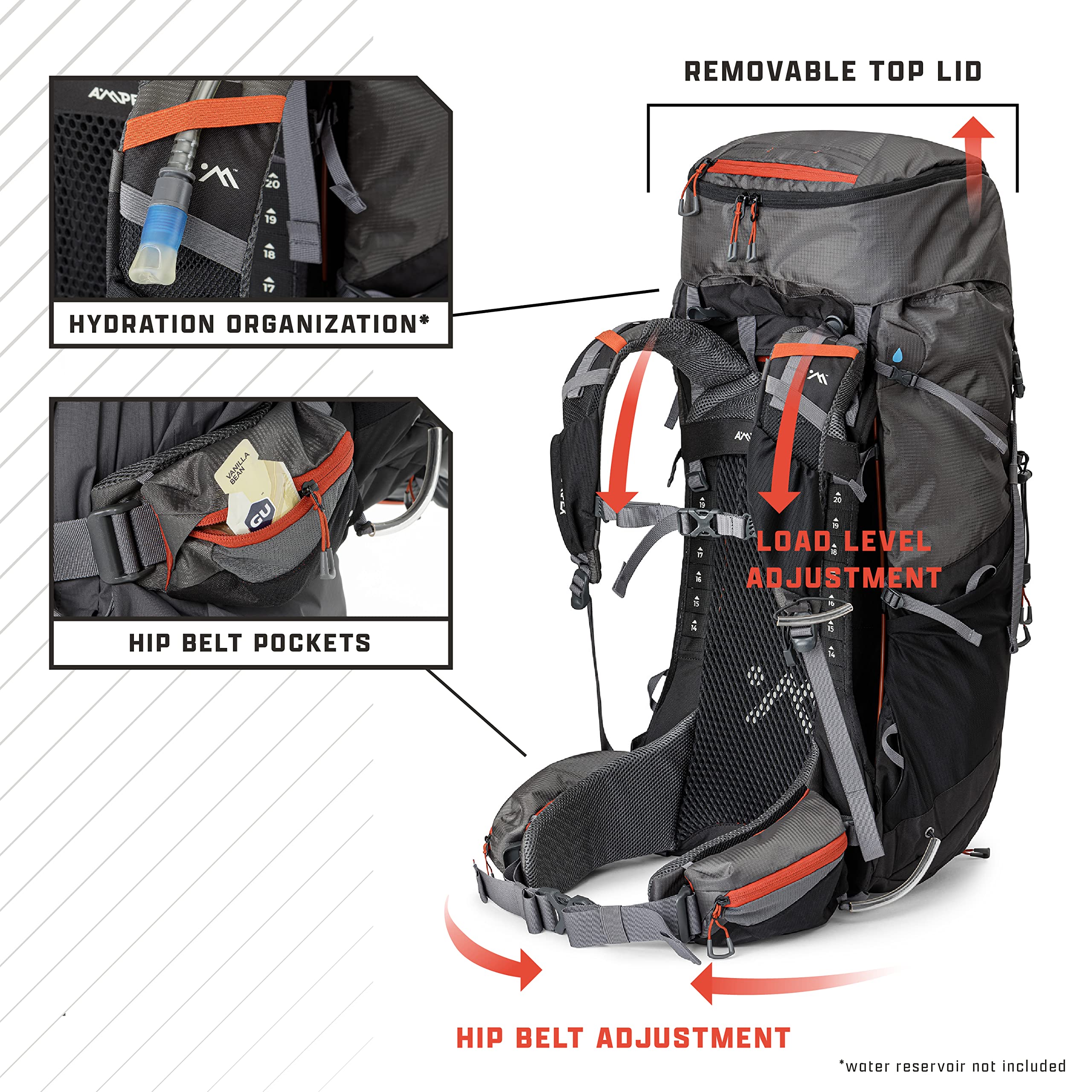 AMPEK Hiking Backpack 50L - Lightweight Camping Backpack for Men & Women, Durable Travel Backpack for Backpacking, Camping, Hunting & Outdoor Adventures | Perfect for Weekend Getaways & Wilderness Exploration