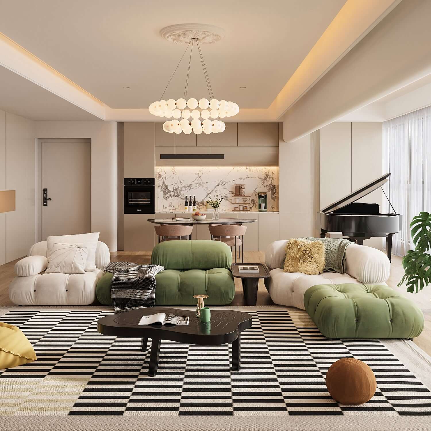 Luxury Modern Modular Sectional Sofa - Custom Fabric Options for Living Room, Lounge & Home Theater - Comfortable & Stylish Sofa Set for Family Gatherings & Entertainment
