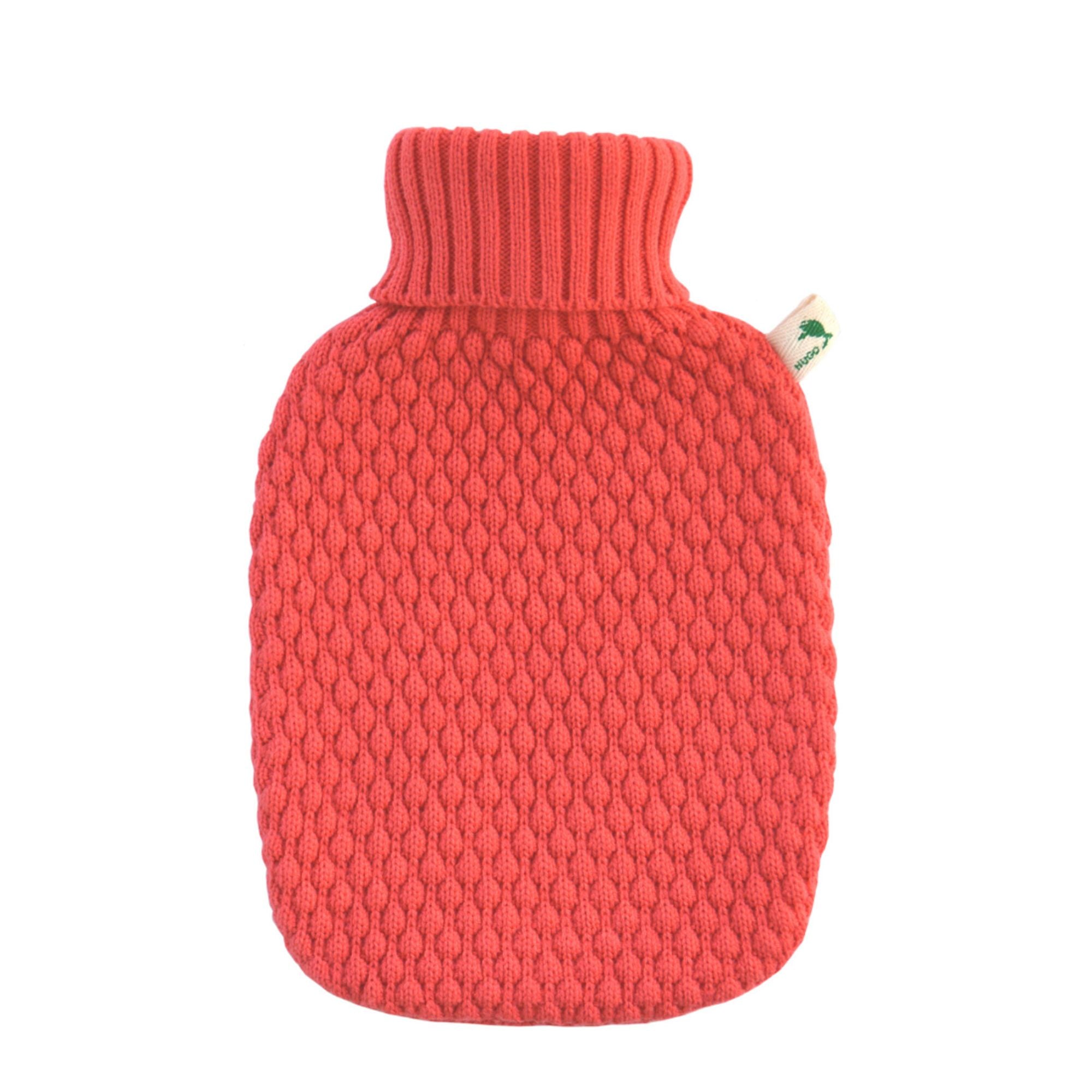 1.8L Rubber-Free Hot Water Bottle with Soft Knitted Coral Cover - Perfect for Pain Relief, Warmth & Comfort at Home, Office or Travel