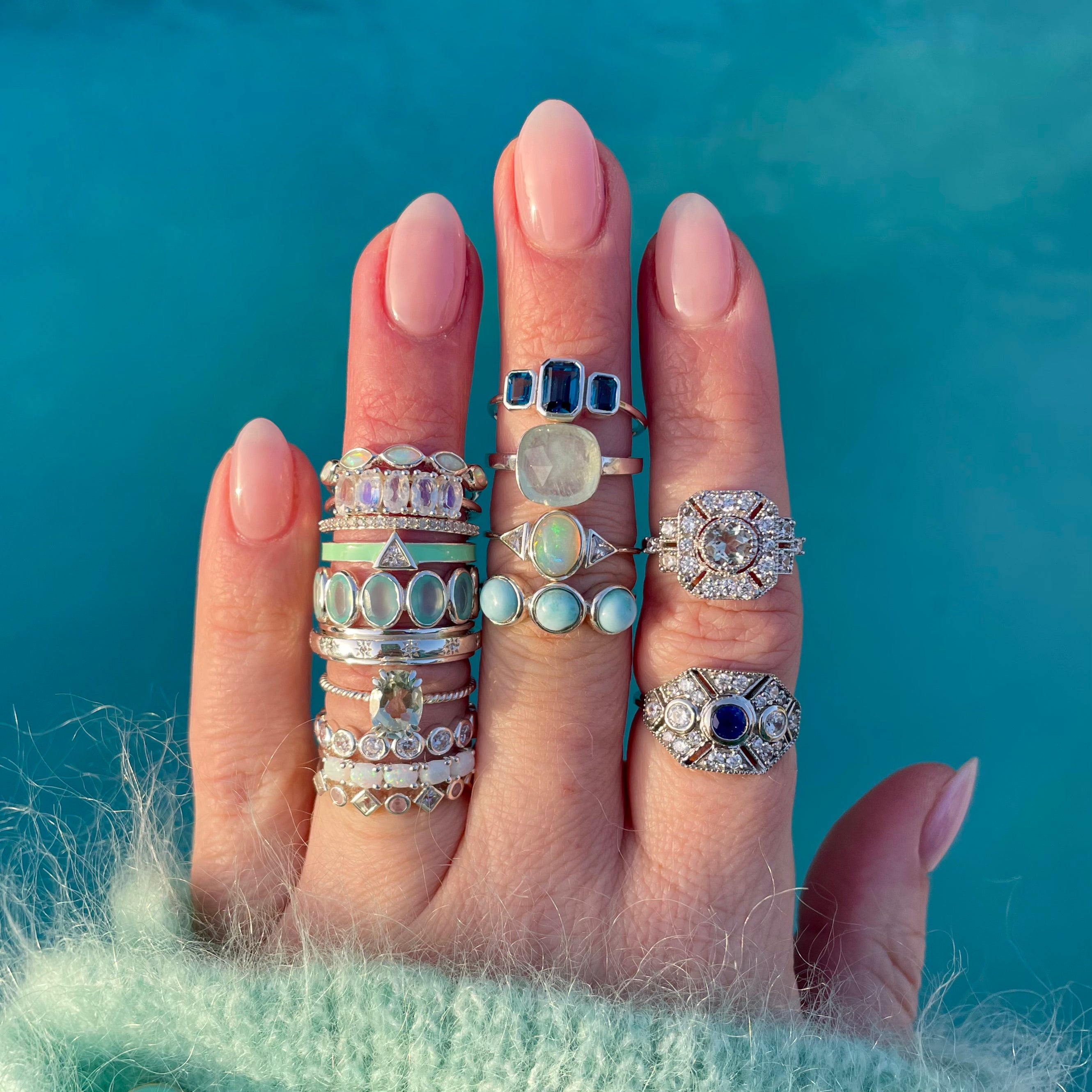 Lucia Green Amethyst Twisted Band Ring for Women - Elegant Bohemian Style Adjustable Statement Jewelry - Perfect for Weddings, Parties & Everyday Wear