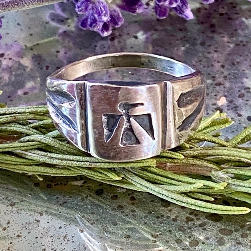 Authentic Native American Eagle Ring - Sterling Silver 11.5 Size - Handcrafted Tribal Jewelry for Men & Women - Perfect for Spiritual Ceremonies, Powwows & Everyday Wear