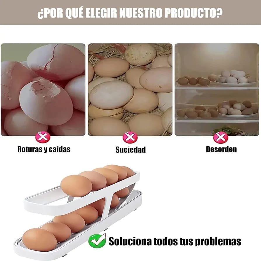 Automatic Rolling Egg Dispenser for Fridge - 1PC Space Saving Egg Organizer & Kitchen Storage Tray - Perfect for Breakfast Meal Prep & Small Kitchen Organization